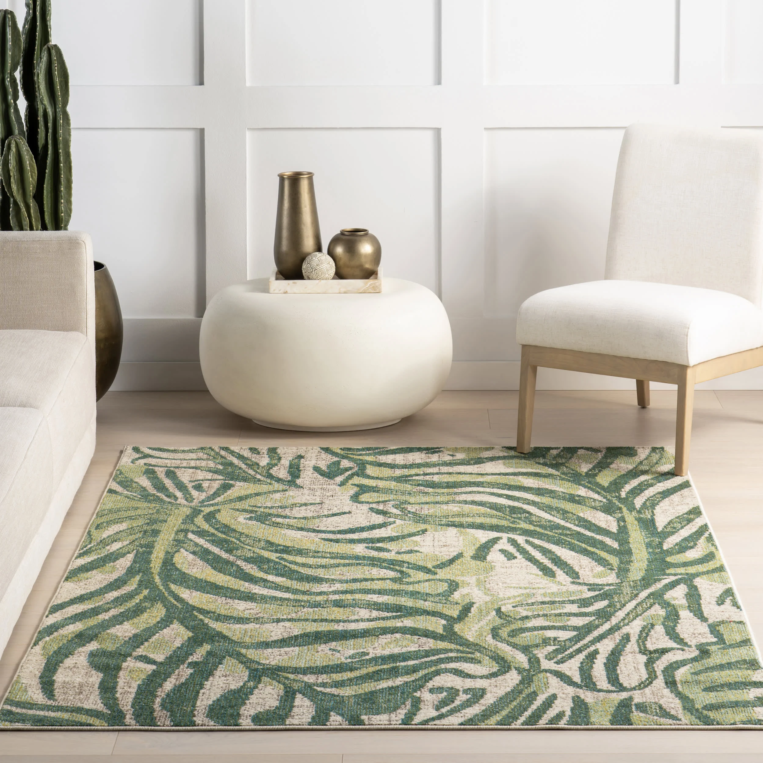 Abstract Floral Rug | Green - Image 5
