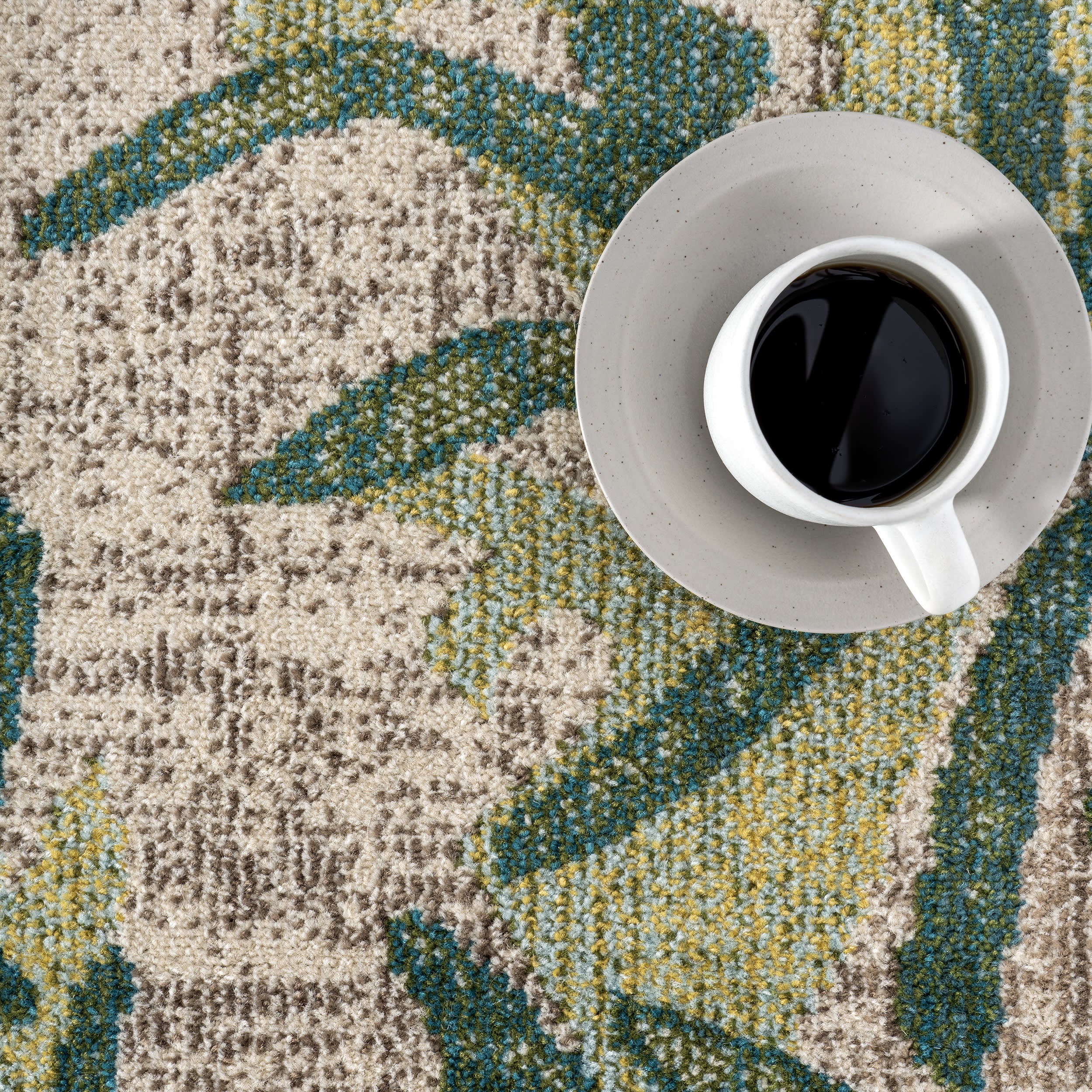 Abstract Floral Rug | Green - Image 8