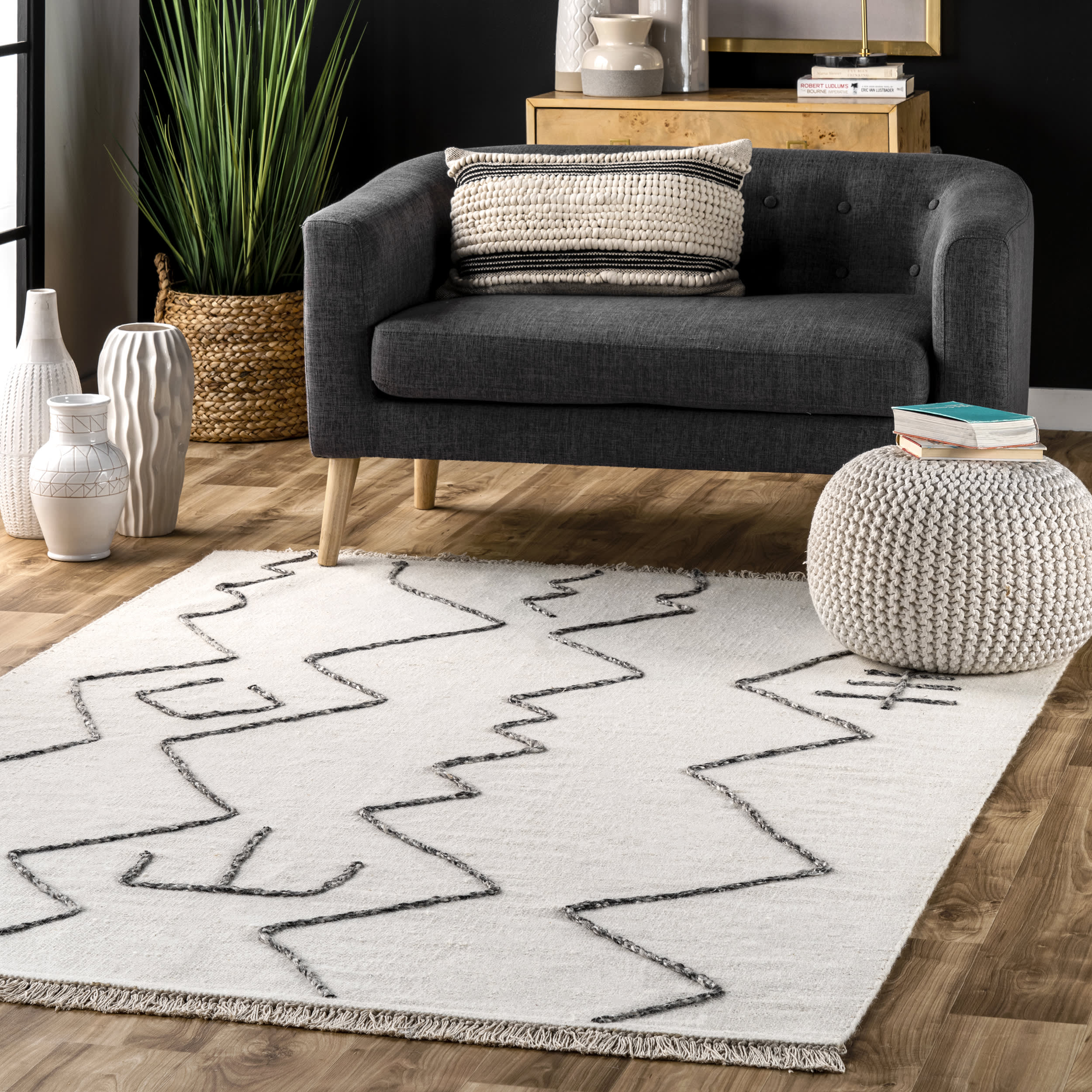 Abstract Graphic Rug | Ivory - Image 2