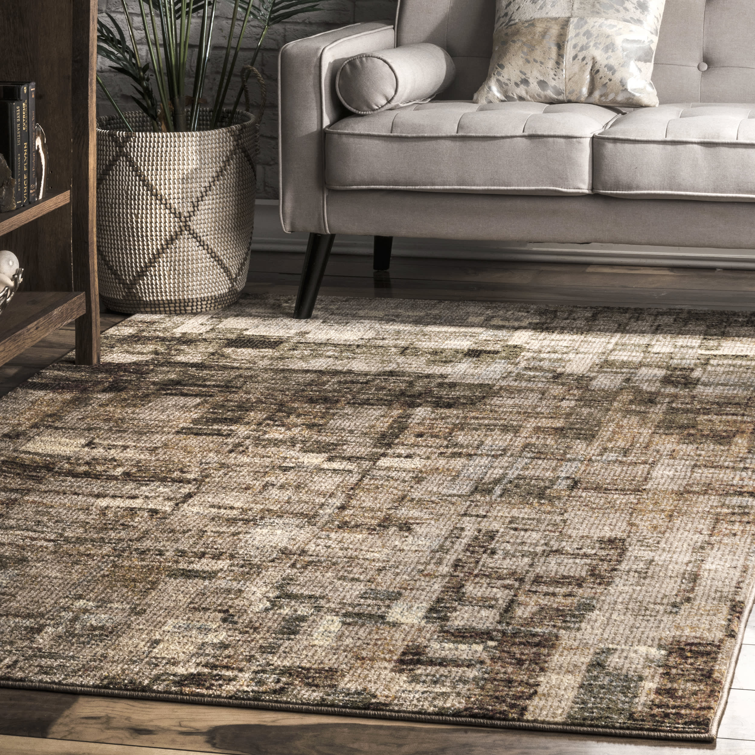 Abstract Mural Rug | Brown - Image 2