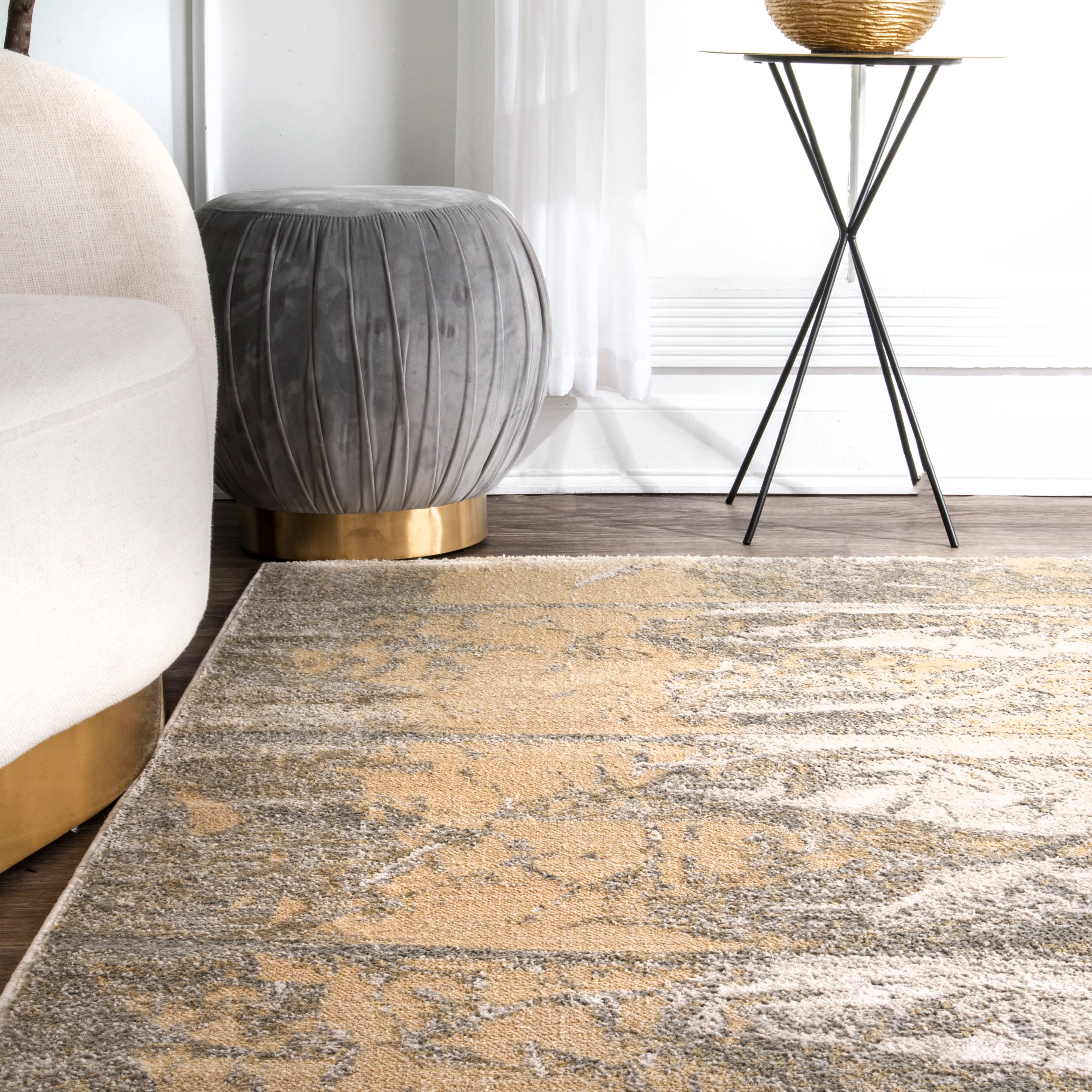 Abstract Mural Rug | Gold - Image 4