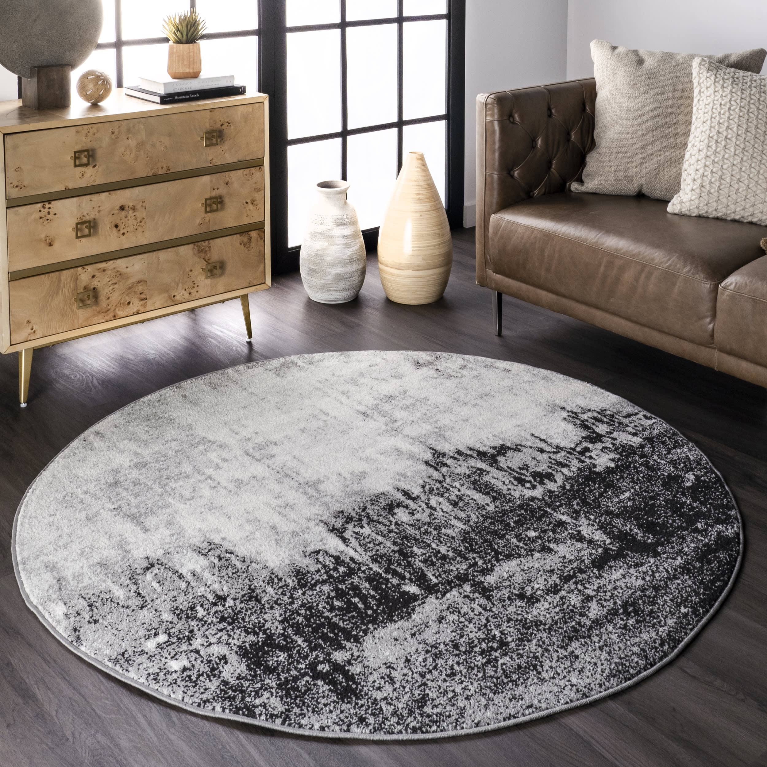 Abstract Rainfall Rug | Black - Image 2