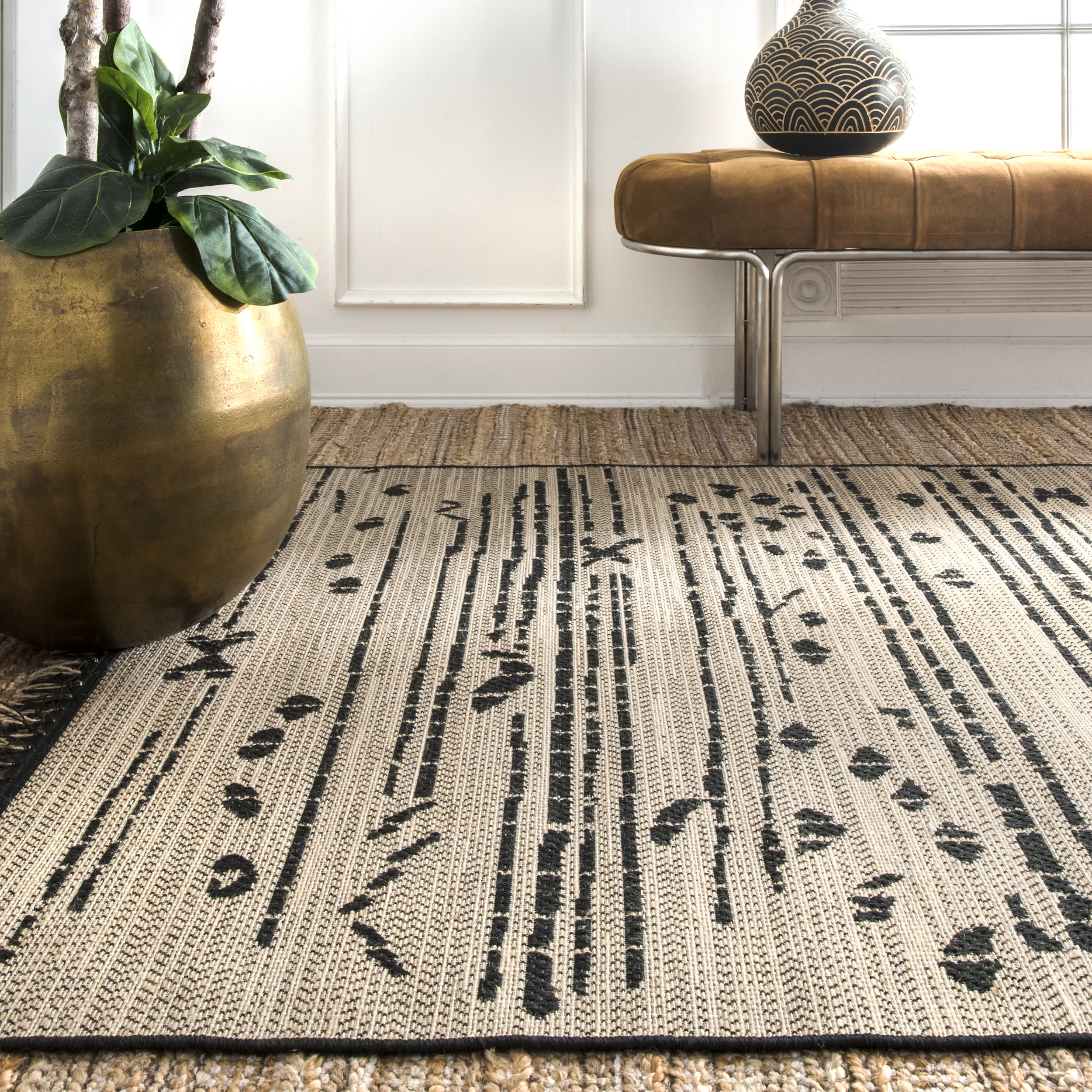 Abstract Treasure Rug | Black - Image 4