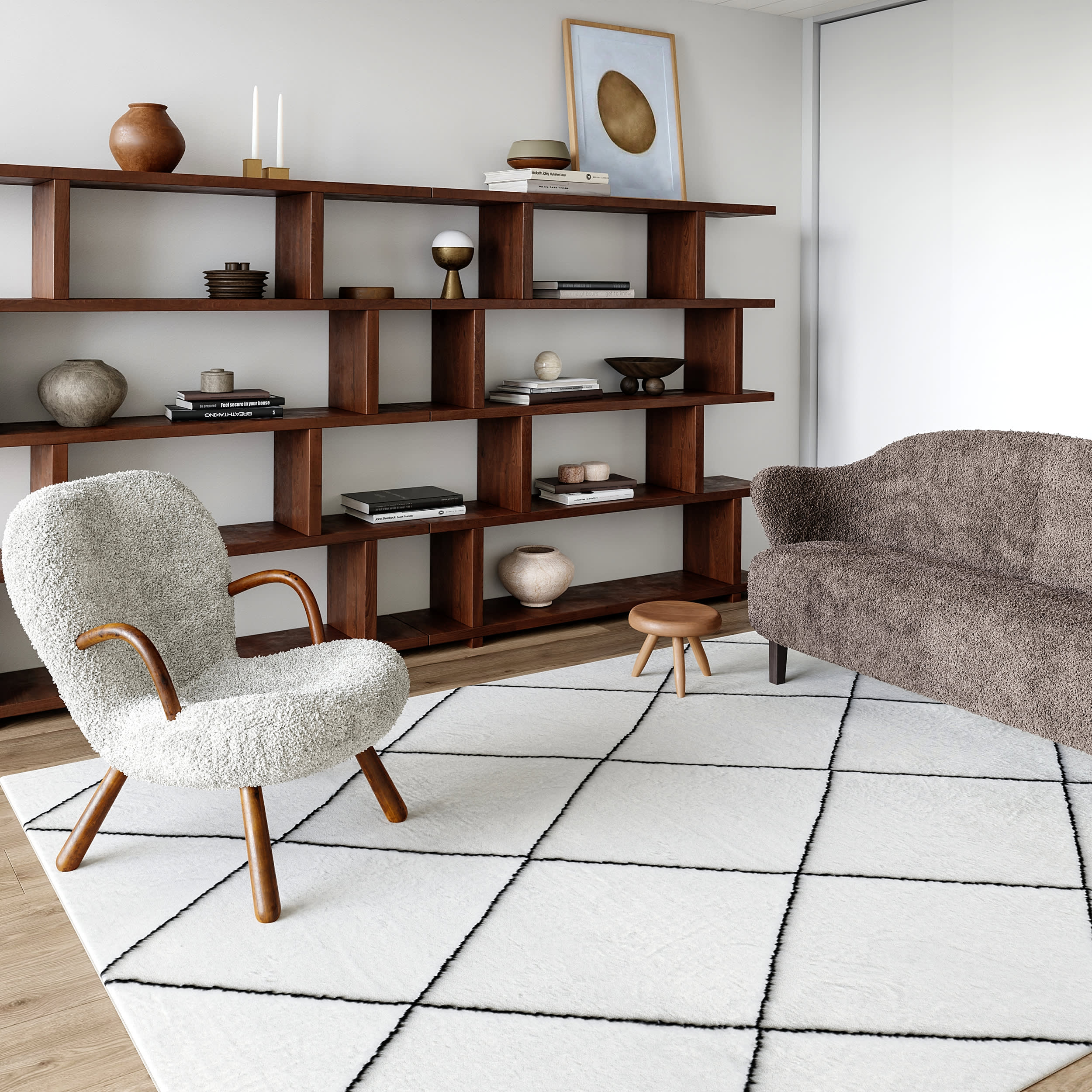 Addy Trellis Washable Shag Rug | Ivory - Image 2
