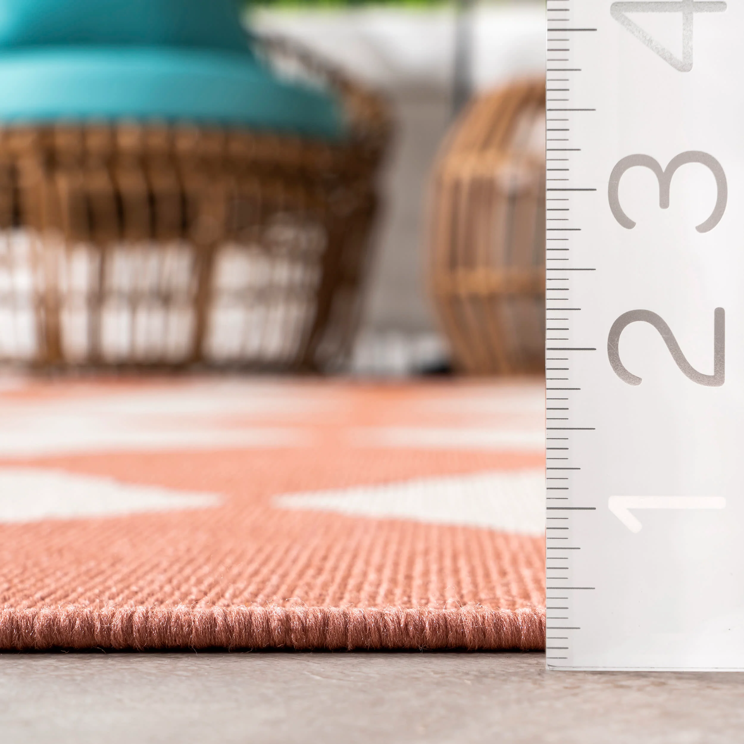 Adelaide Harlequin Indoor/Outdoor Rug | Coral - Image 5