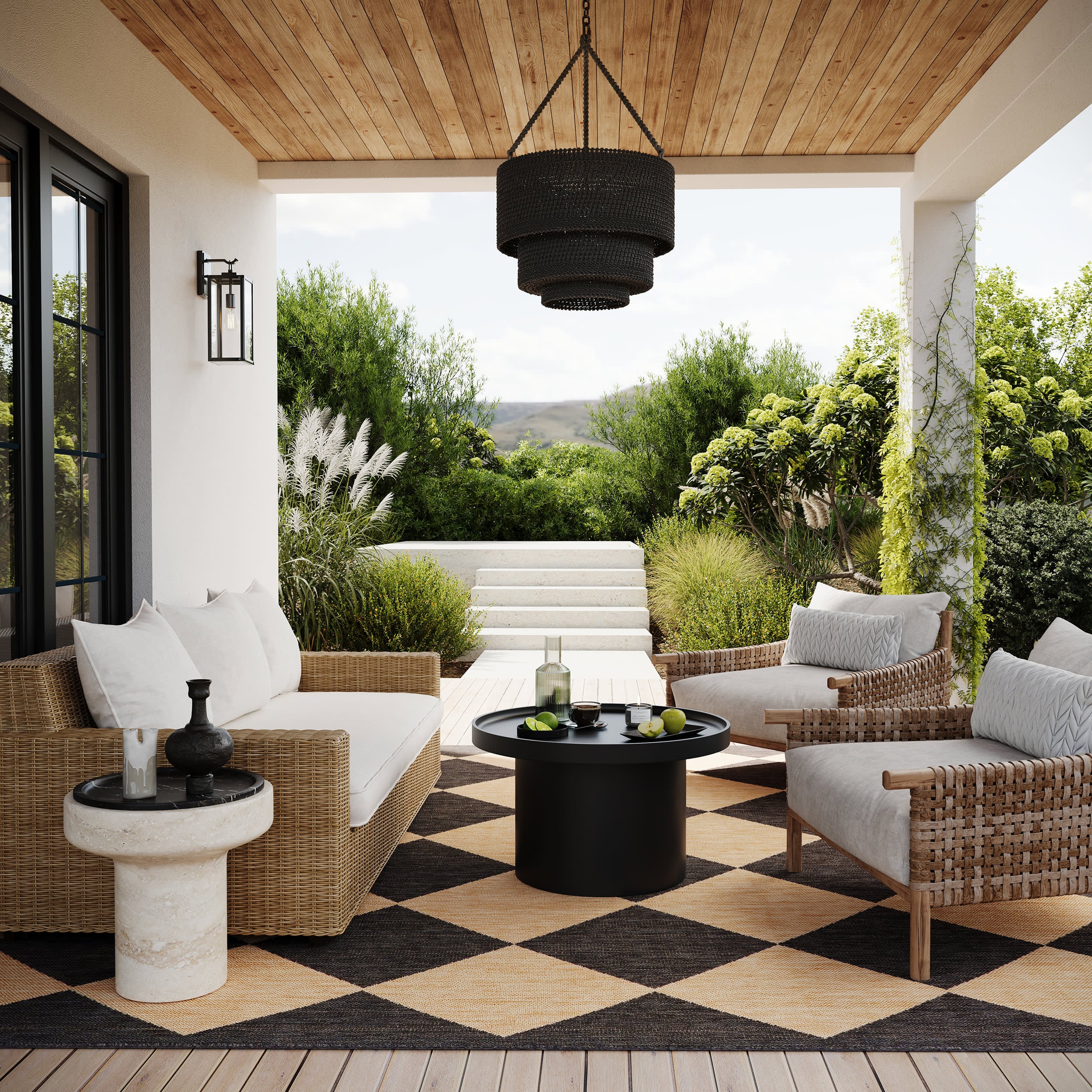 Adelaide Harlequin Indoor/Outdoor Rug | Dark Grey - Image 2