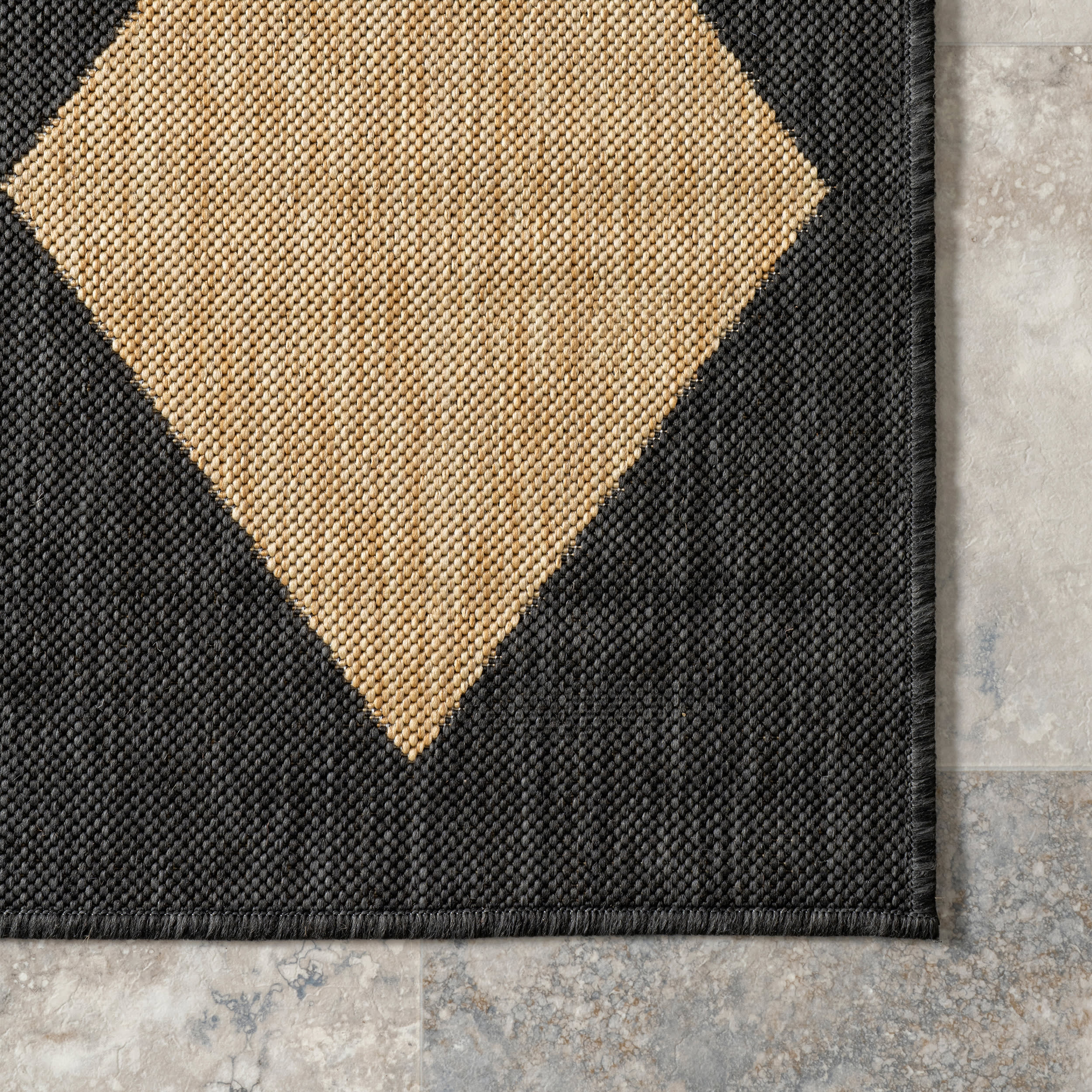 Adelaide Harlequin Indoor/Outdoor Rug | Dark Grey - Image 3