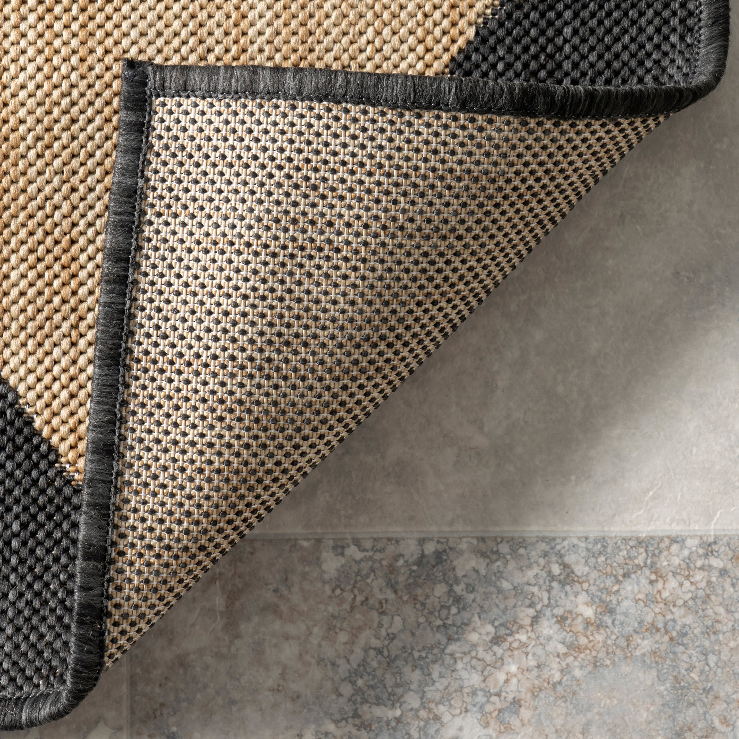 Adelaide Harlequin Indoor/Outdoor Rug | Dark Grey - Image 7