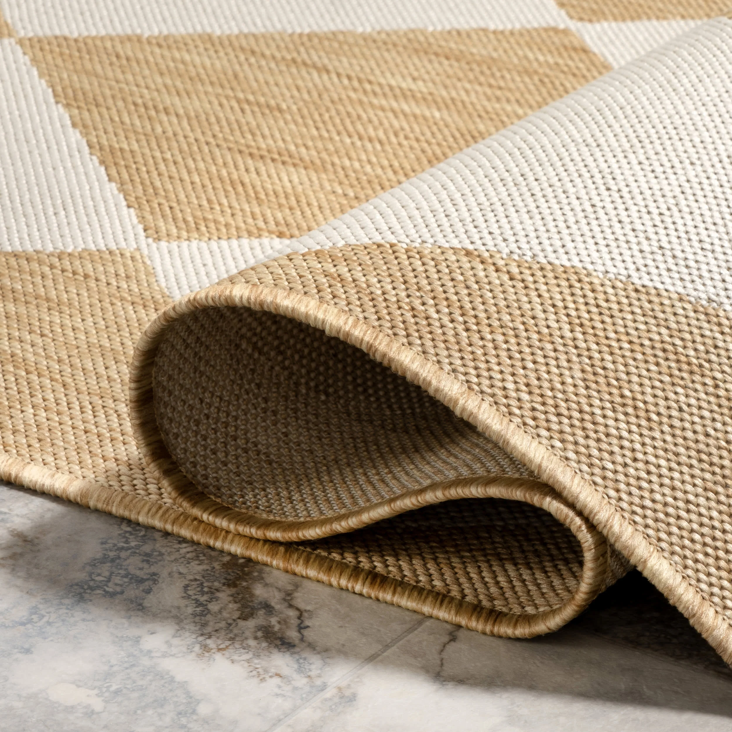 Adelaide Harlequin Indoor/Outdoor Rug | Tan - Image 10