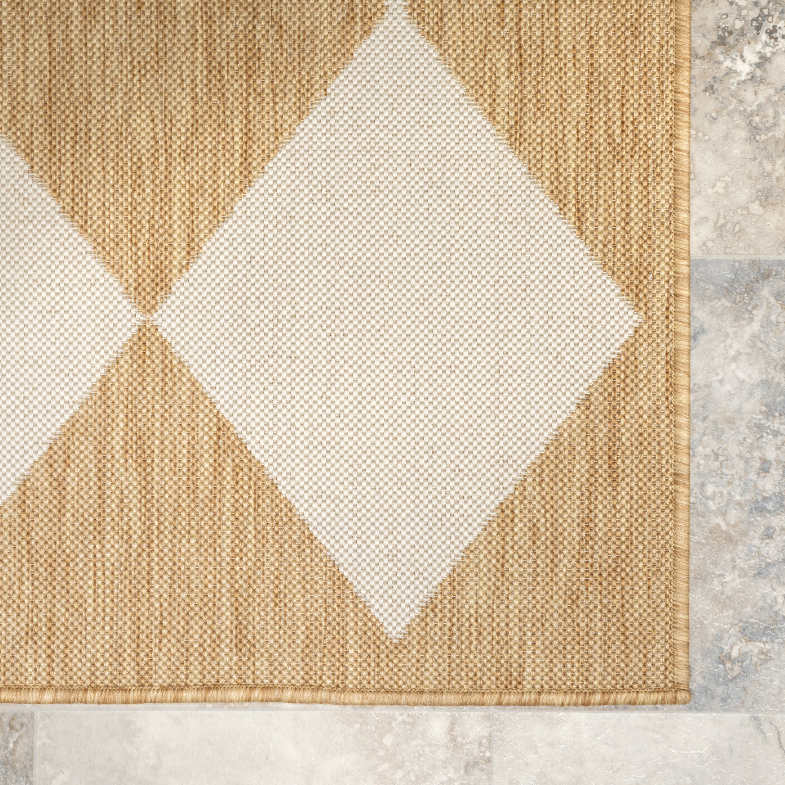 Adelaide Harlequin Indoor/Outdoor Rug | Tan - Image 4