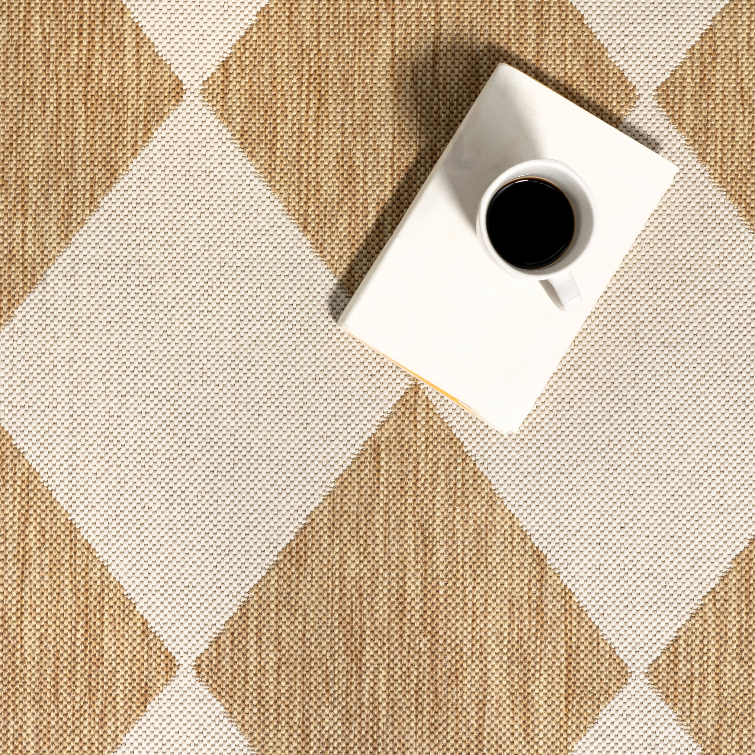 Adelaide Harlequin Indoor/Outdoor Rug | Tan - Image 8