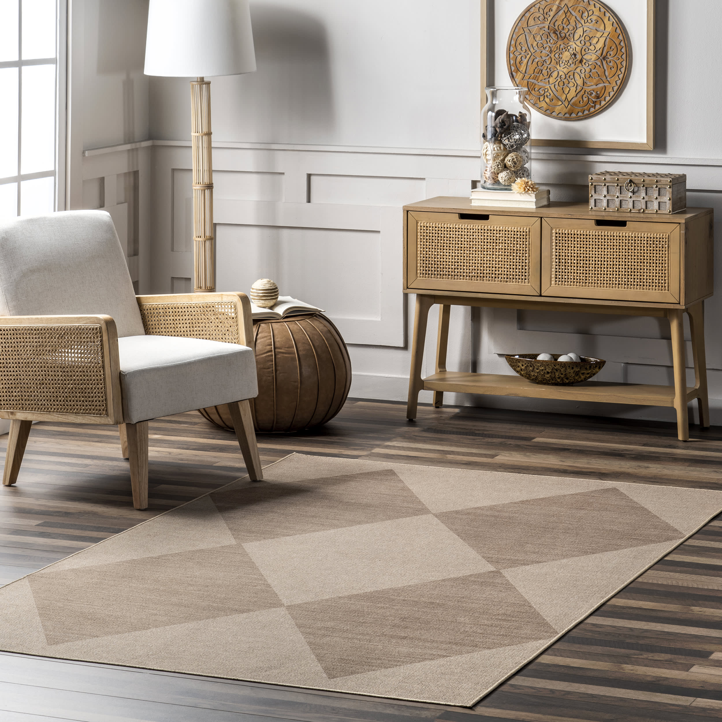 Adelina Easy-Jute Washable Trellis Rug | Natural - Image 2