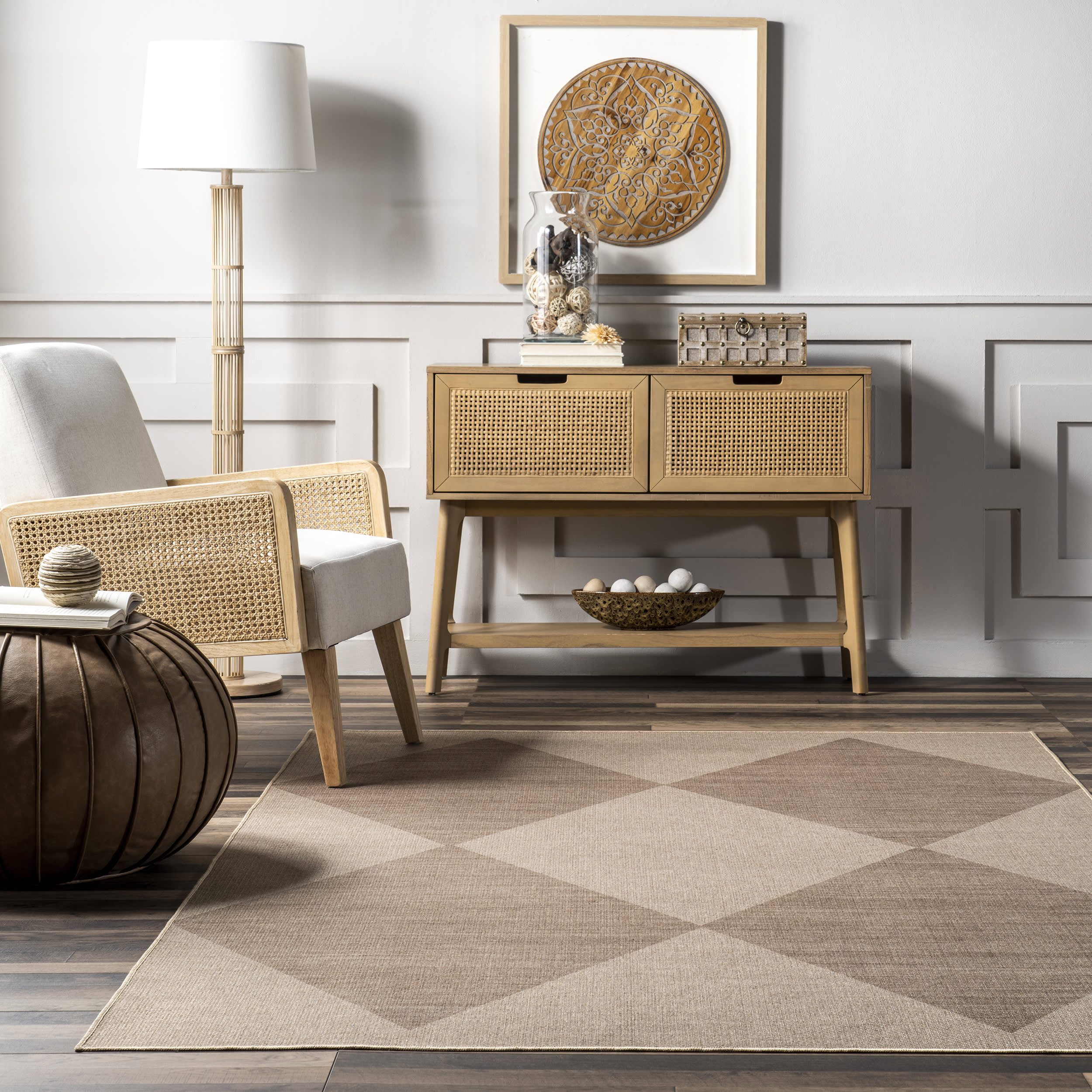 Adelina Easy-Jute Washable Trellis Rug | Natural - Image 4