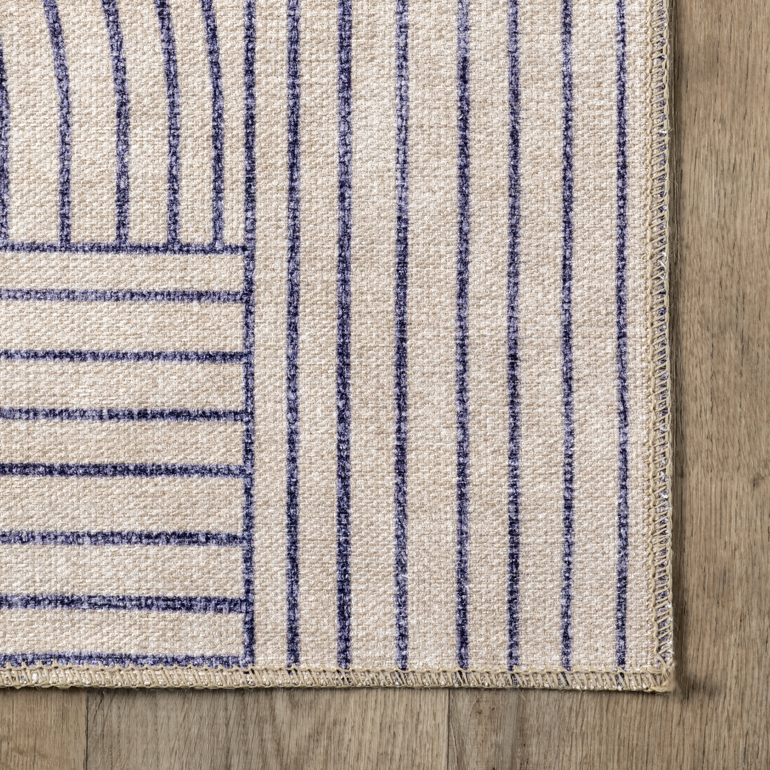 Adira Reversible Washable Rug | Beige And Navy - Image 3