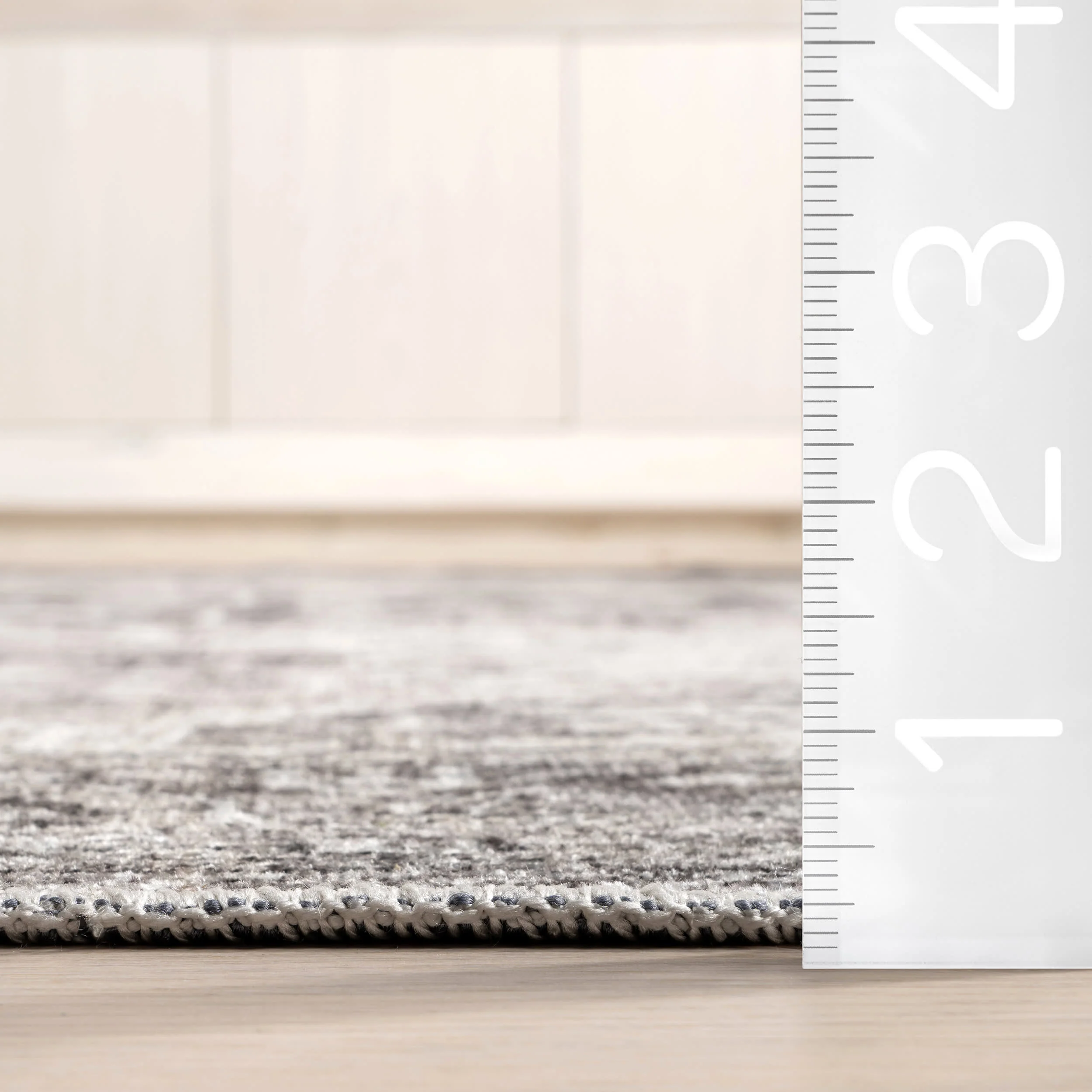 Adley Hexagon Medallion Washable Rug | Grey - Image 5
