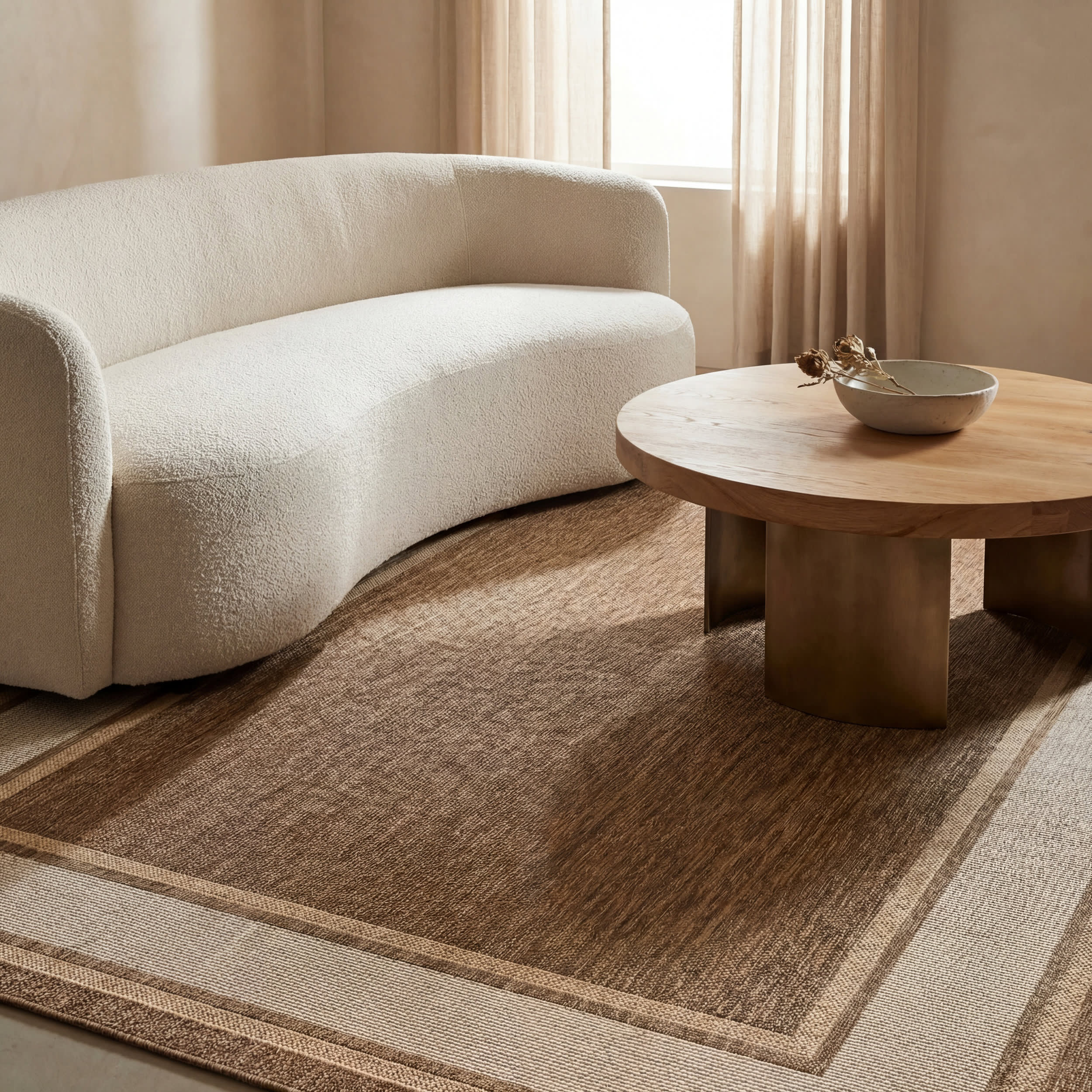 Aeli Modern Bordered Indoor/Outdoor Rug | Brown - Image 5