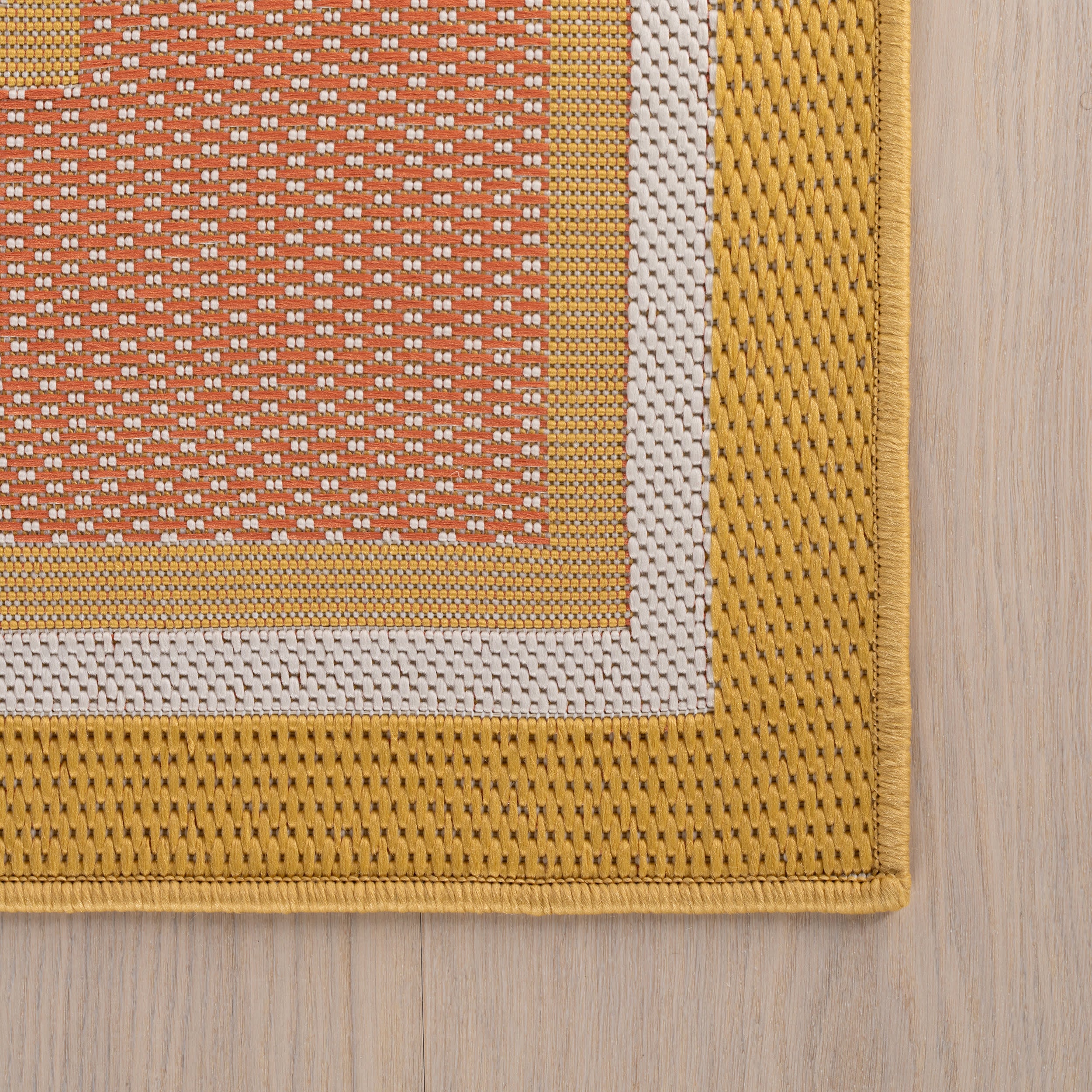 Aeli Modern Bordered Indoor/Outdoor Rug | Yellow - Image 4