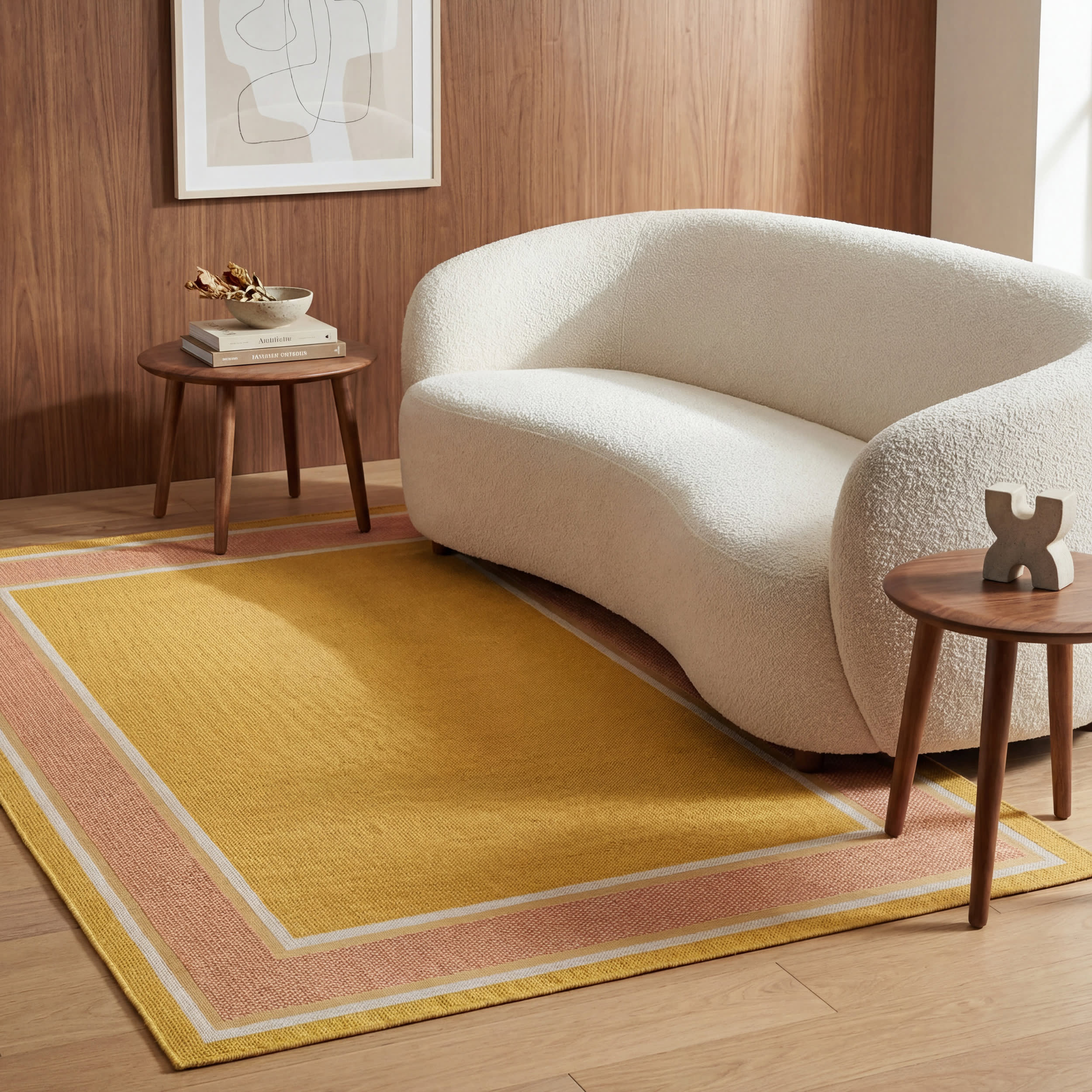Aeli Modern Bordered Indoor/Outdoor Rug | Yellow - Image 5