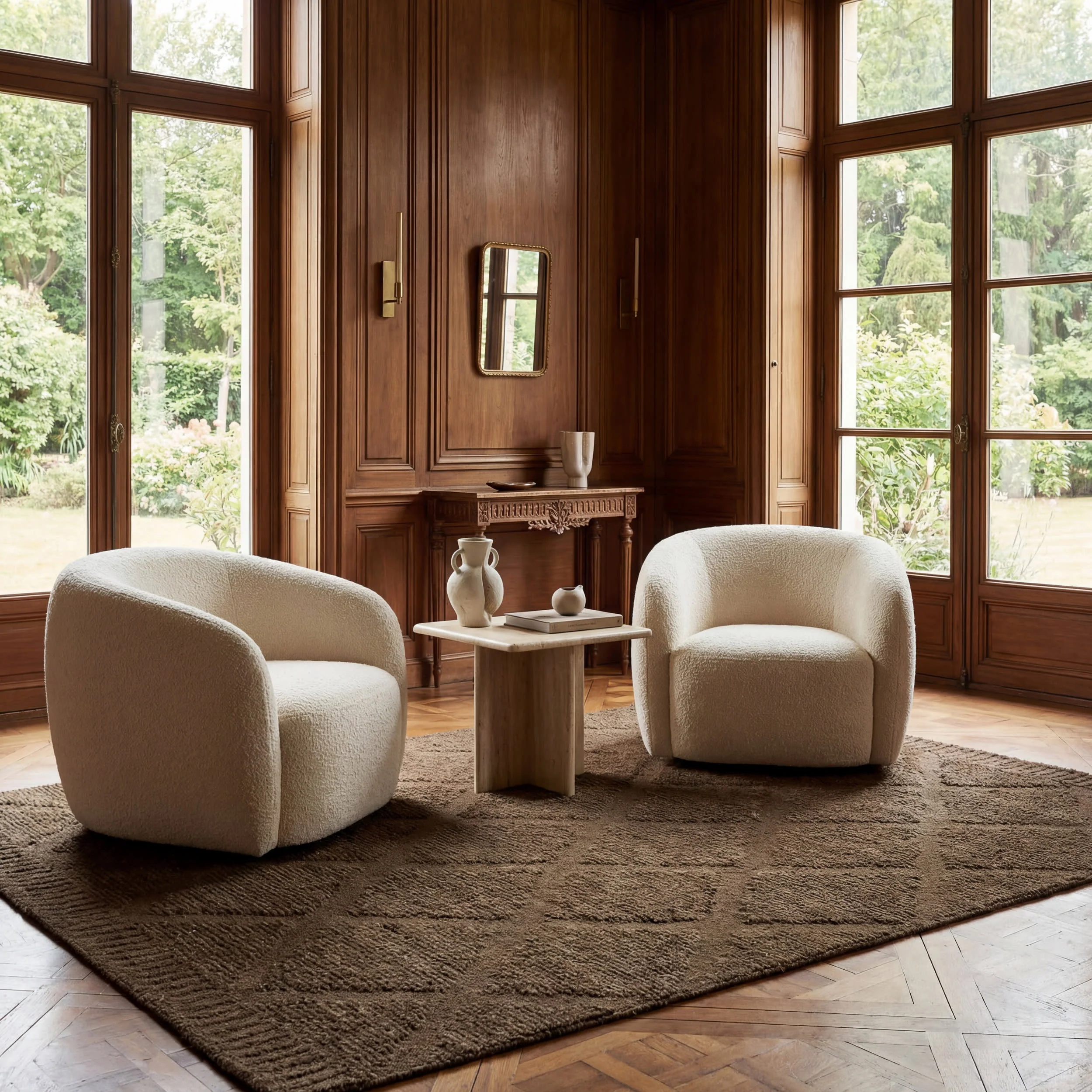 Afra Trellis Bohemian Hand Tufted Wool Rug | Green - Image 2