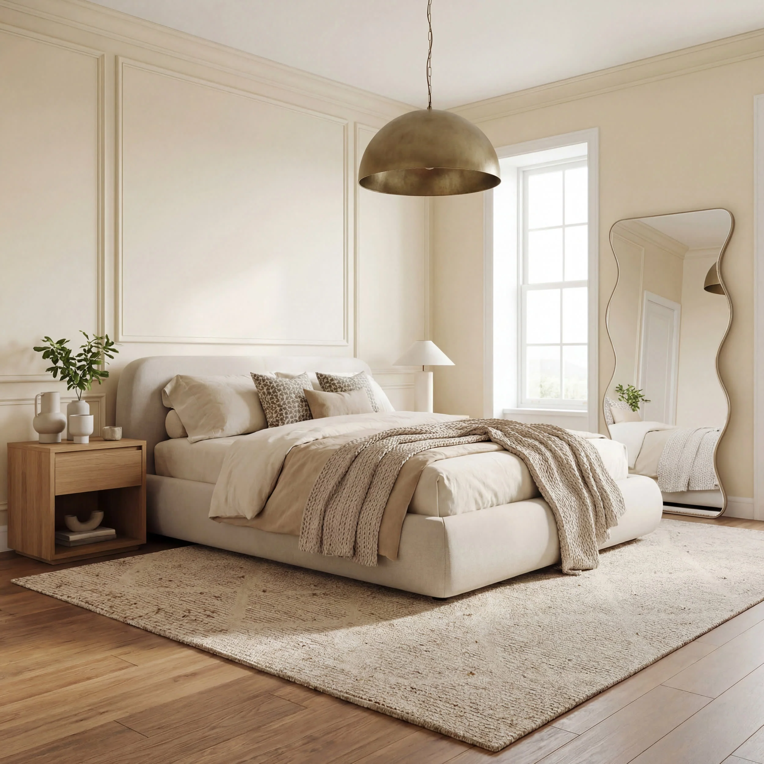 Afra Trellis Bohemian Hand Tufted Wool Rug | Sand - Image 10