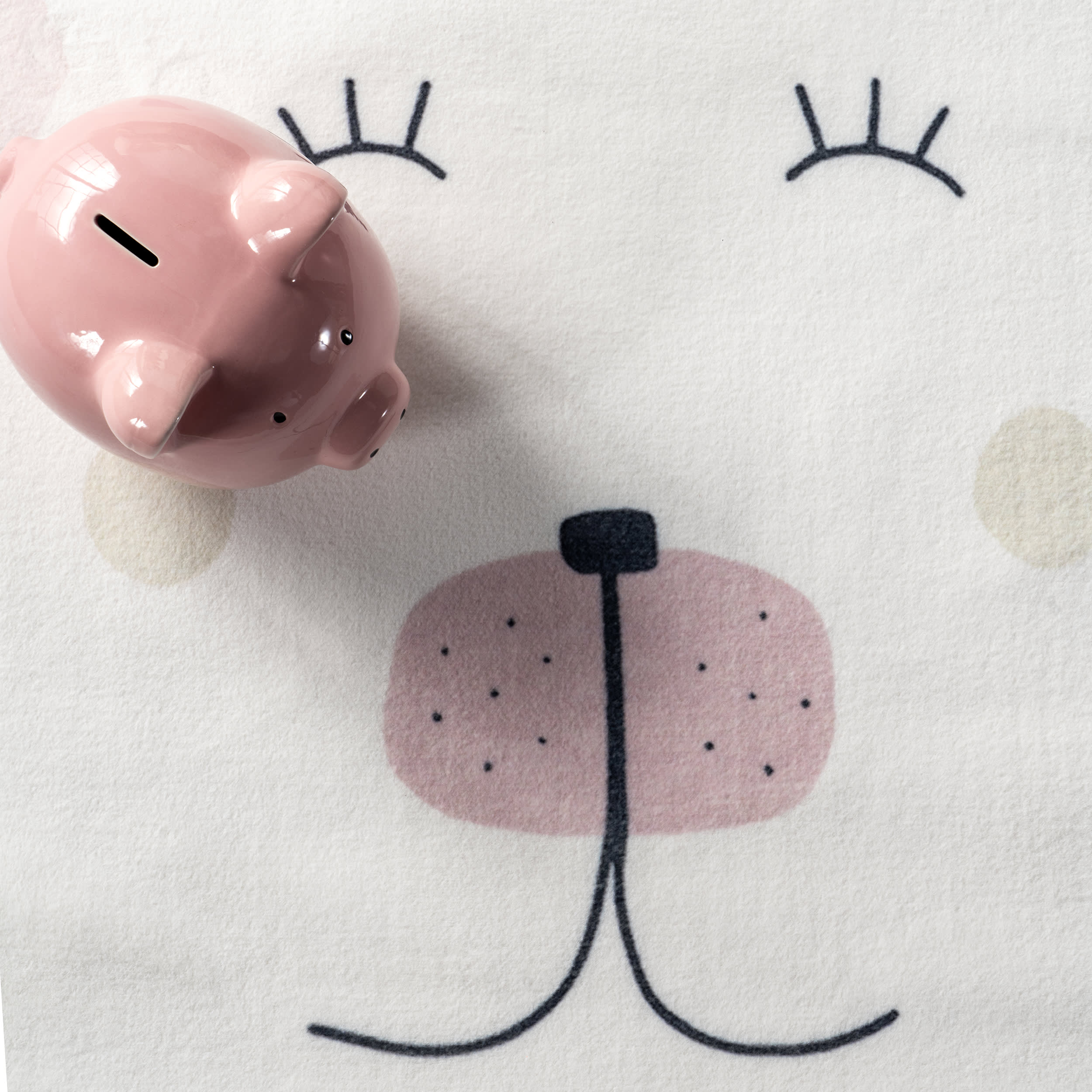 Agathe Polar Bear Kids Washable Rug | Pale Pink - Image 7