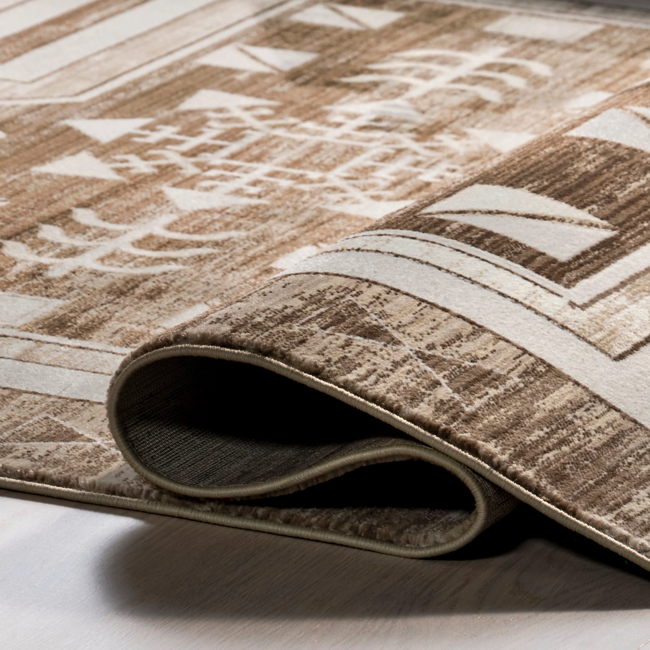 Agave Geometric Fringed Rug | Brown - Image 6