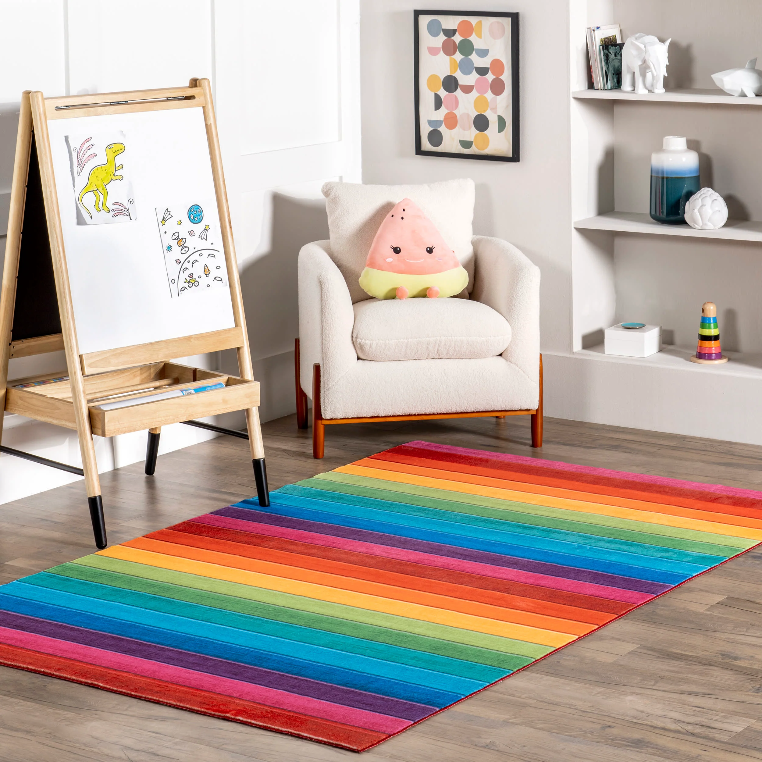 Agni Kids Washable Rainbow Rug | Multicolor - Image 2
