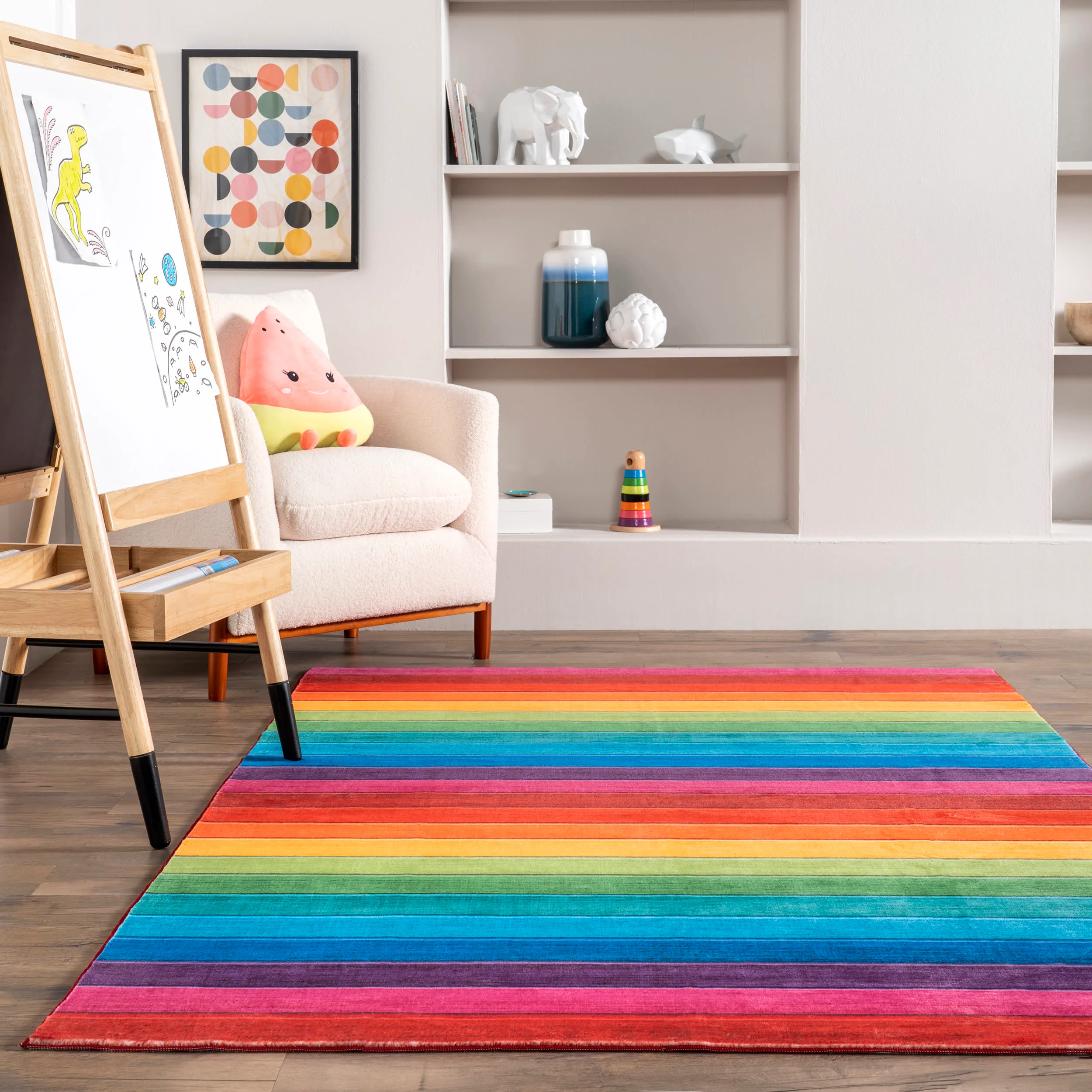 Agni Kids Washable Rainbow Rug | Multicolor - Image 4
