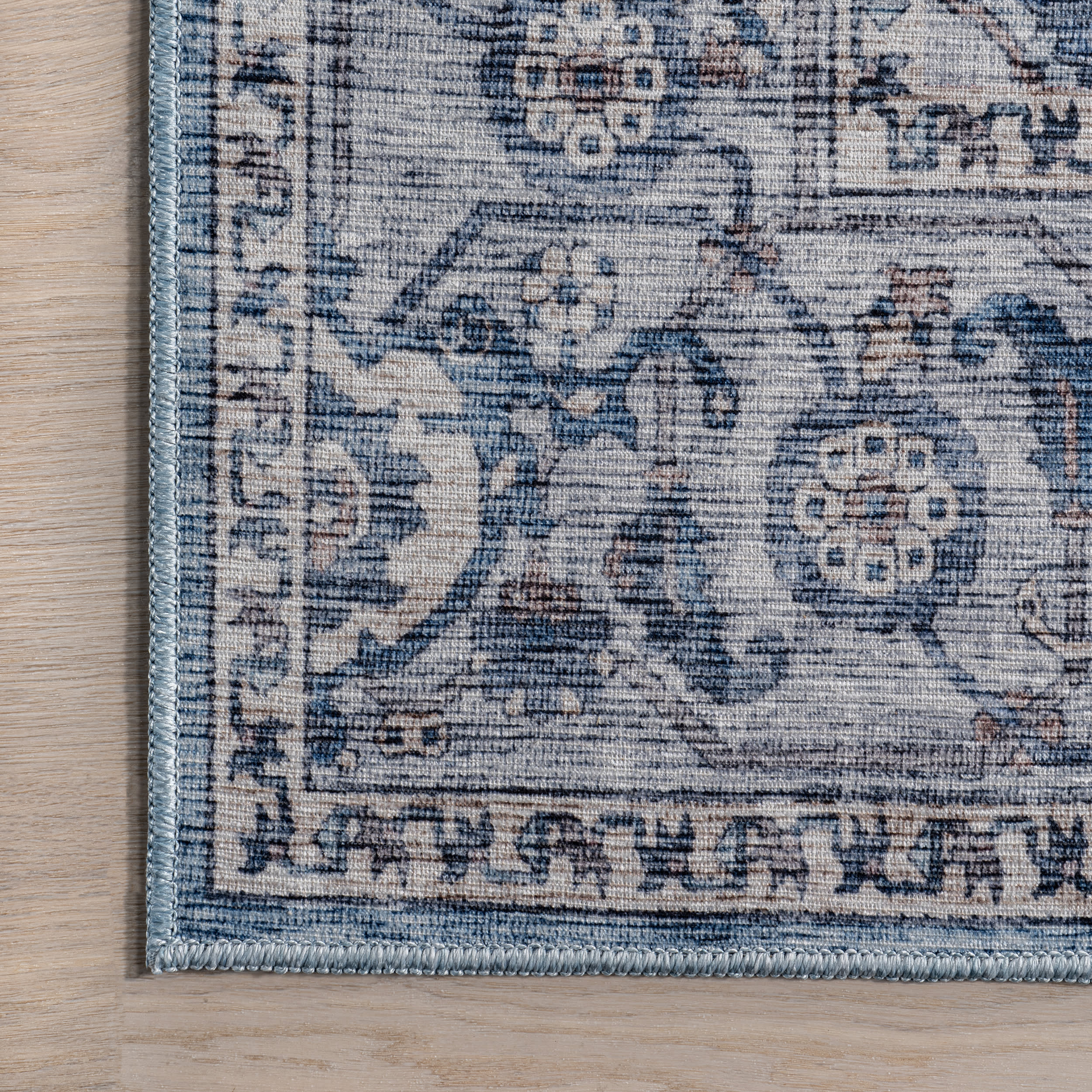 Ailish Botanical Washable Rug | Blue - Image 3