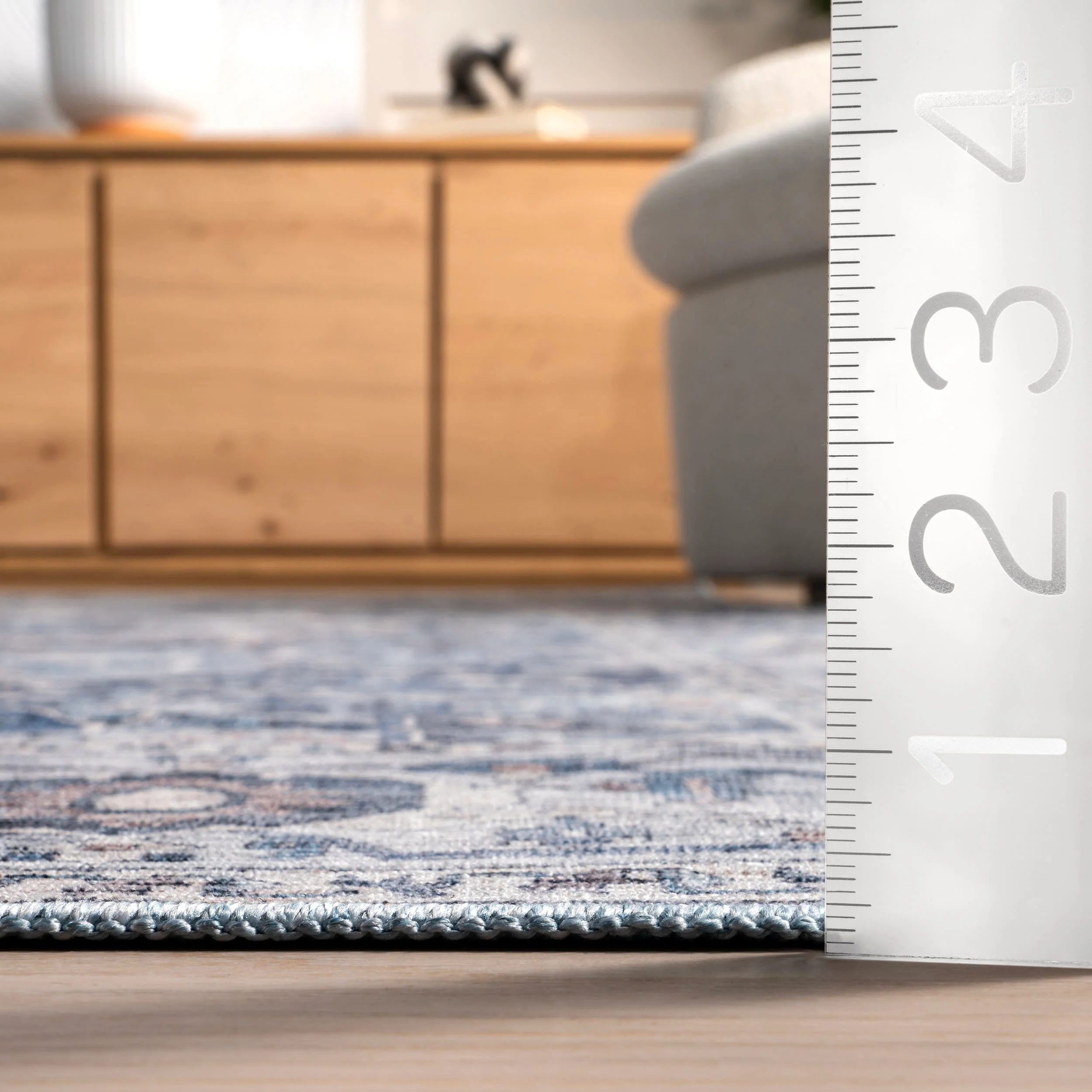 Ailish Botanical Washable Rug | Blue - Image 5