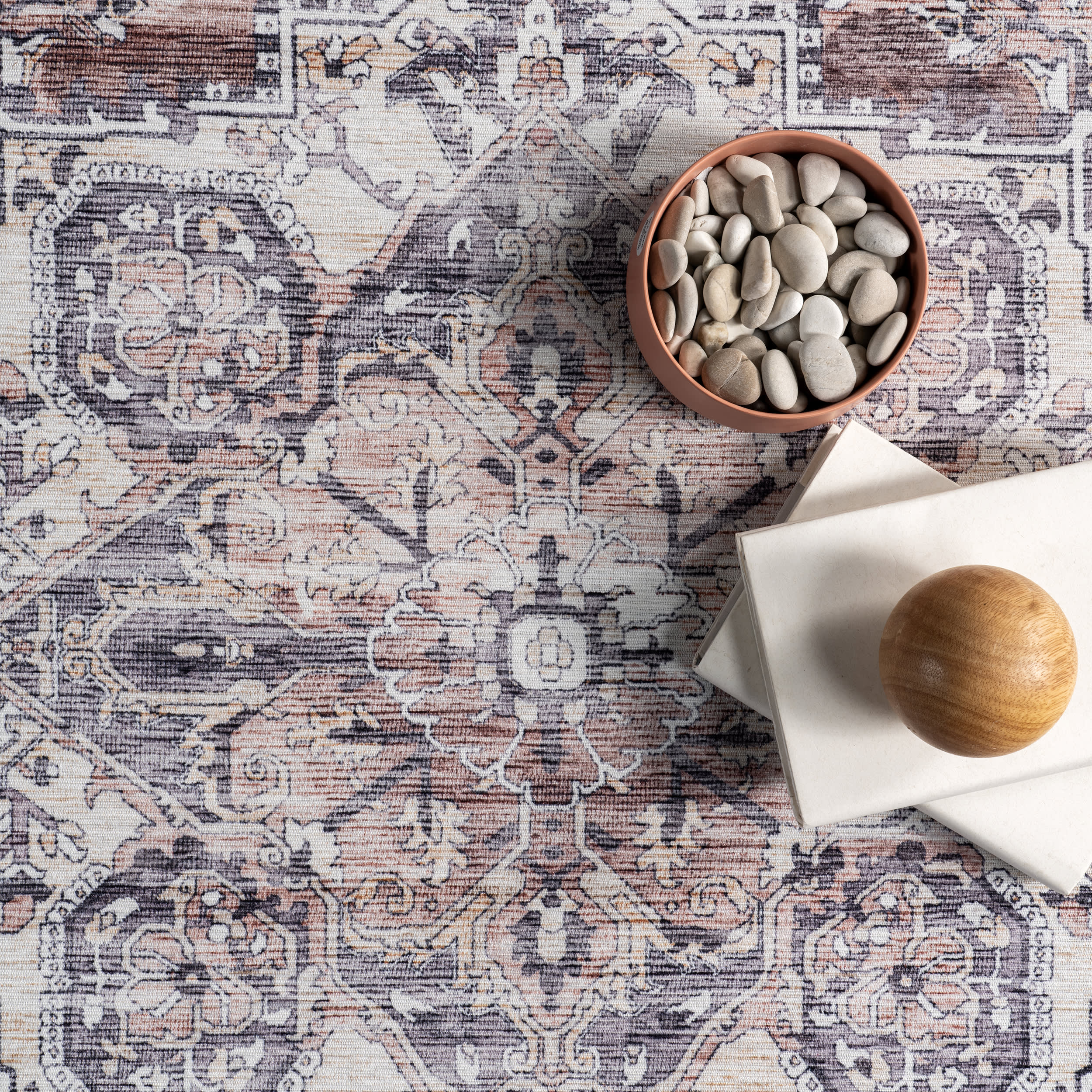 Ailish Botanical Washable Rug | Blush - Image 7