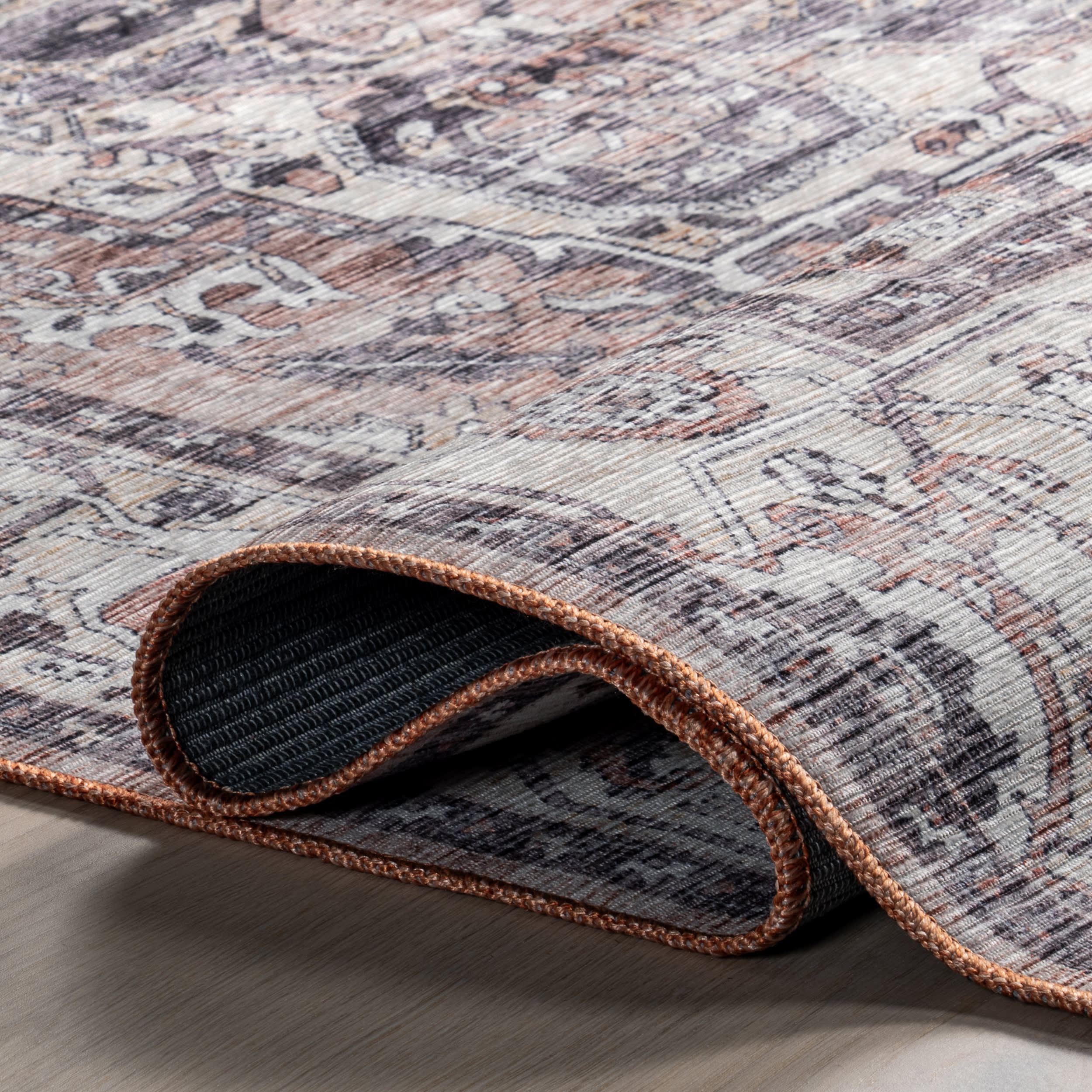 Ailish Botanical Washable Rug | Blush - Image 8