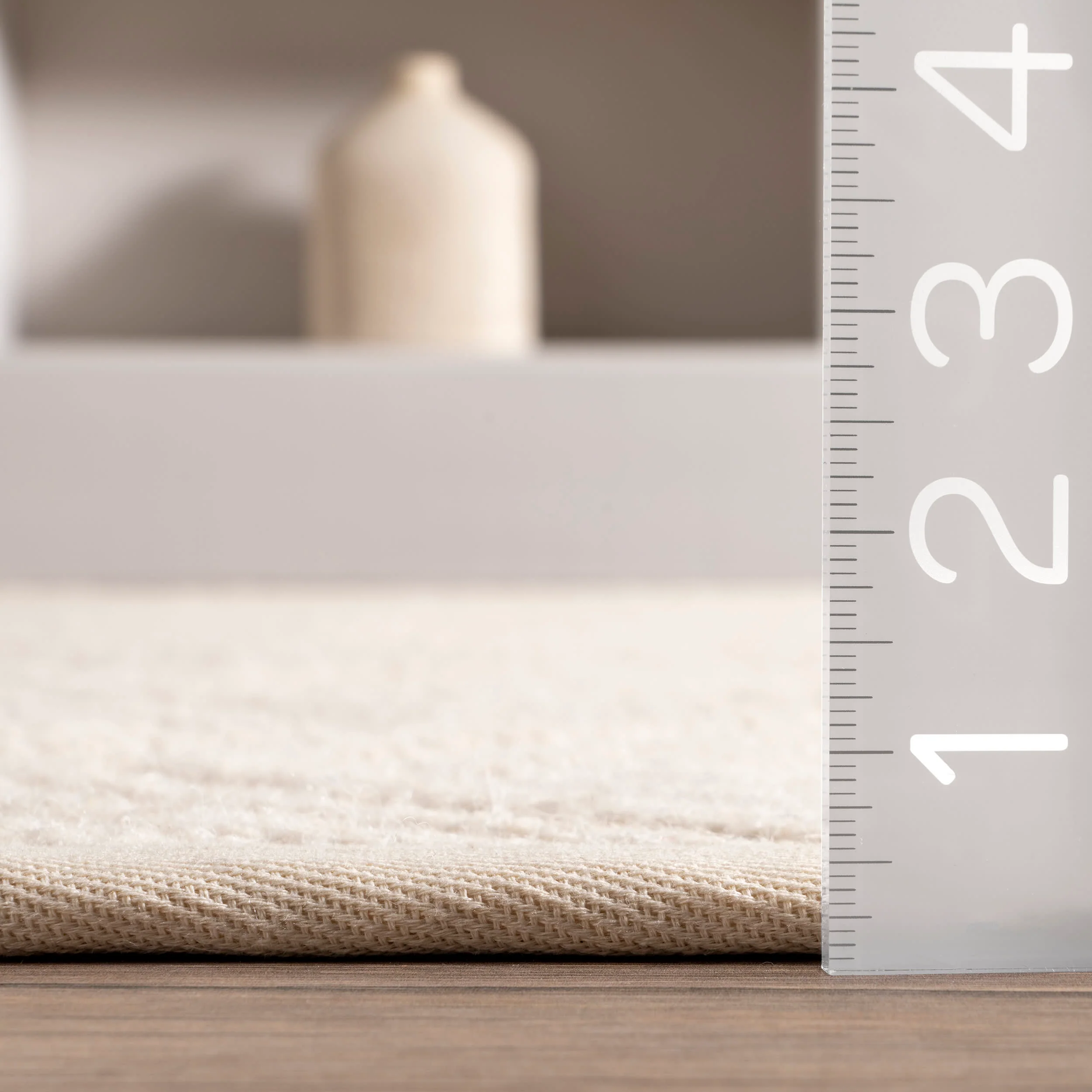 Aisha Monochrome Texture Rug | Cream - Image 5