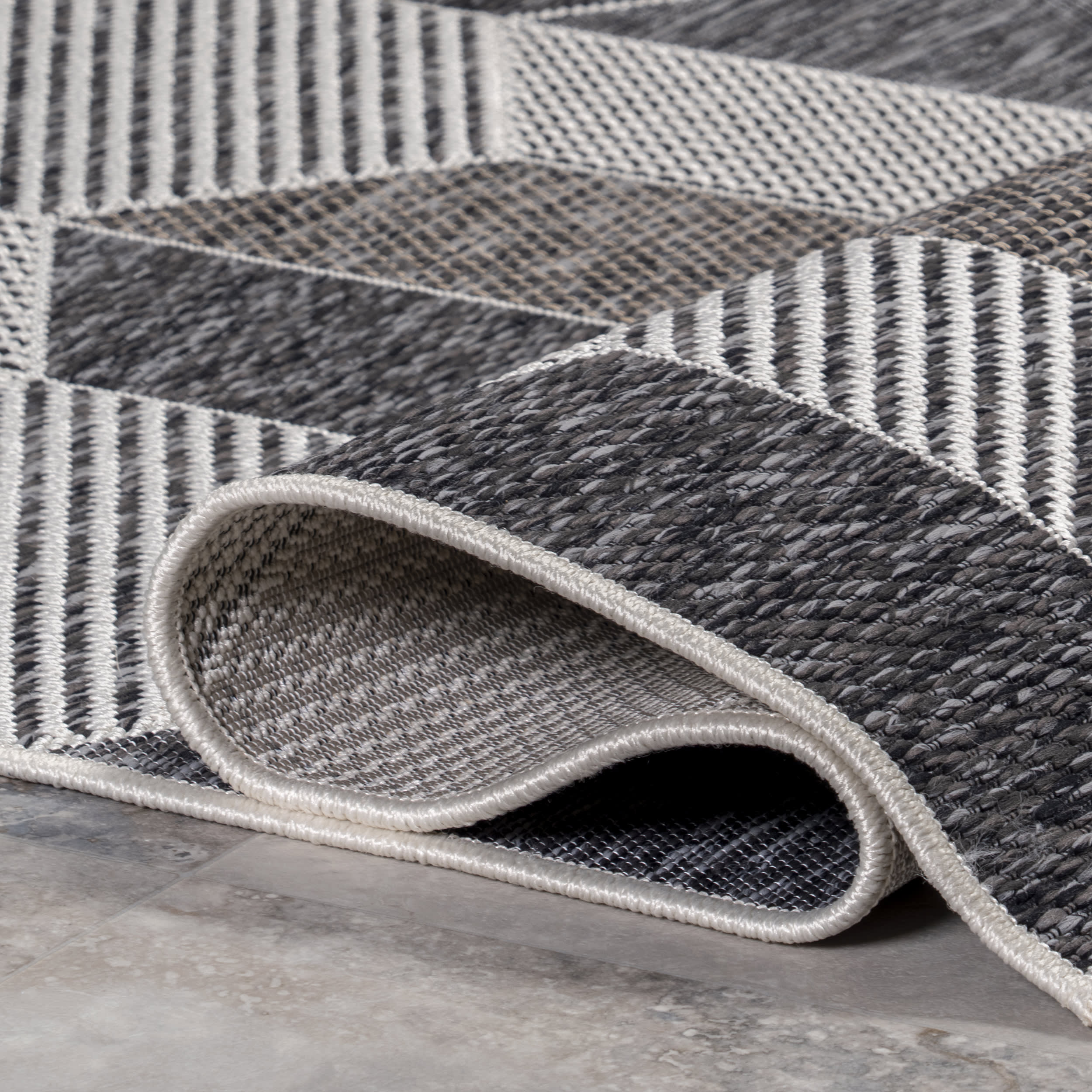 Akaila Kaleidoscope Indoor/Outdoor Rug | Grey - Image 8