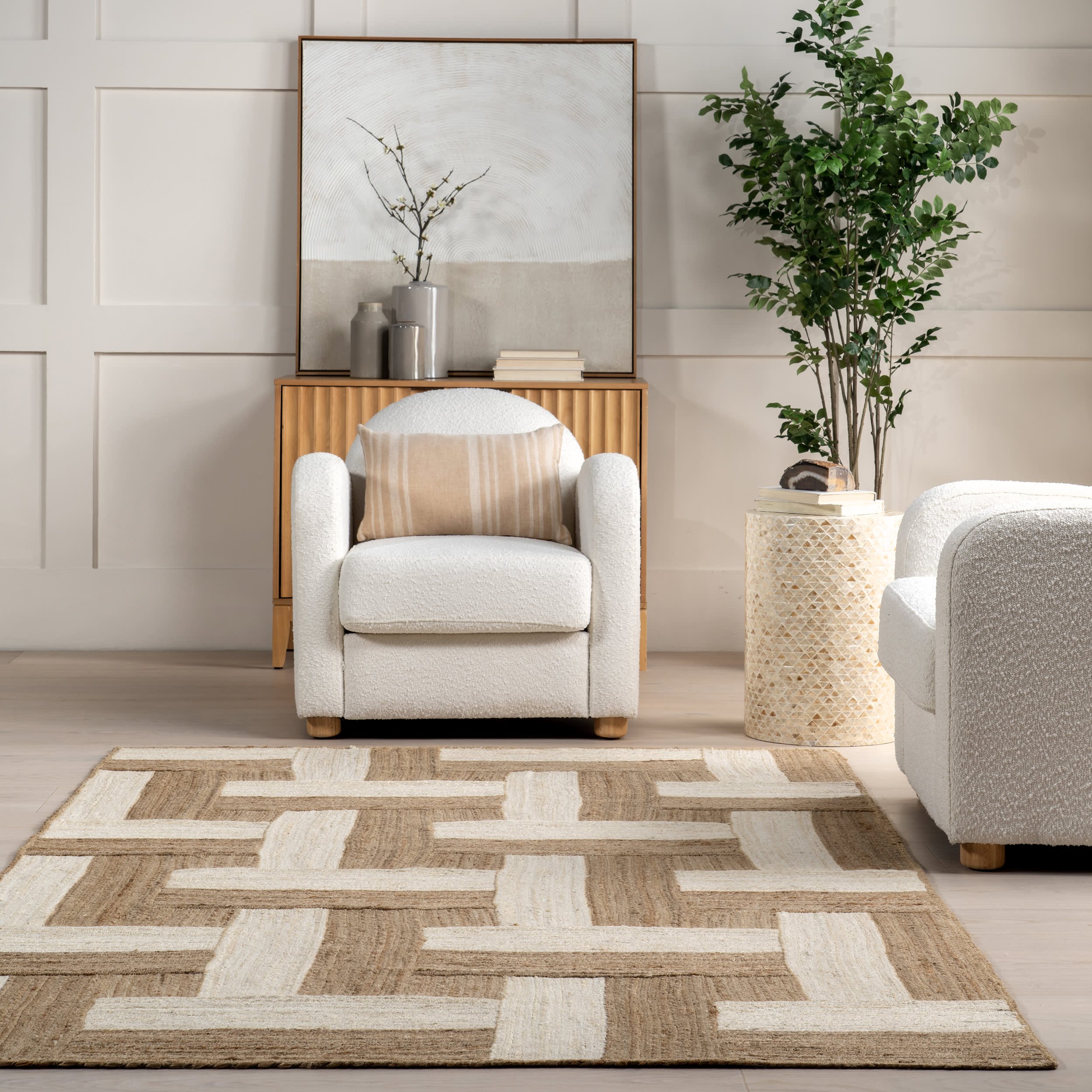 Akia Geometric Rug | Natural - Image 4