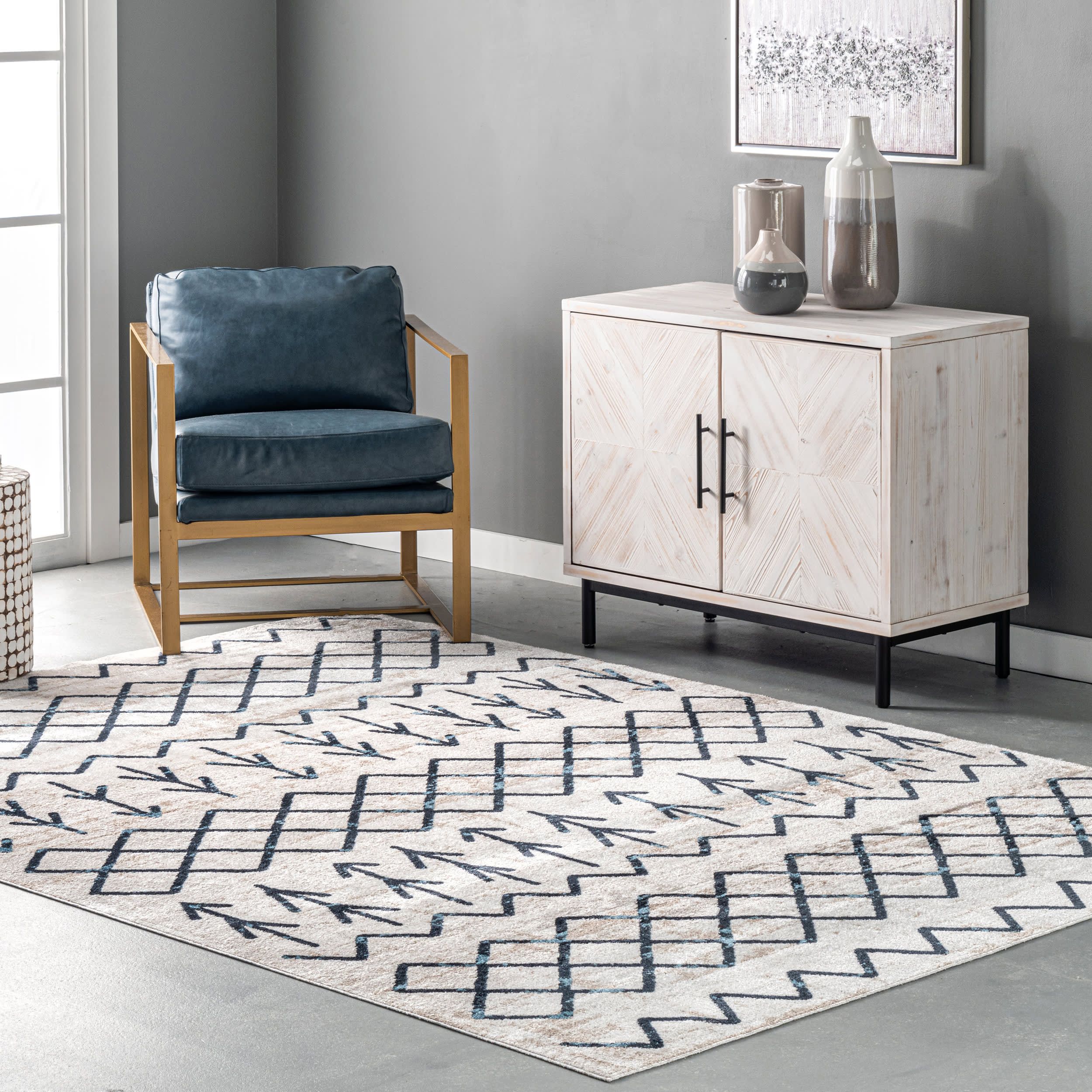 Alaina Washable Fence Rug | Beige - Image 2
