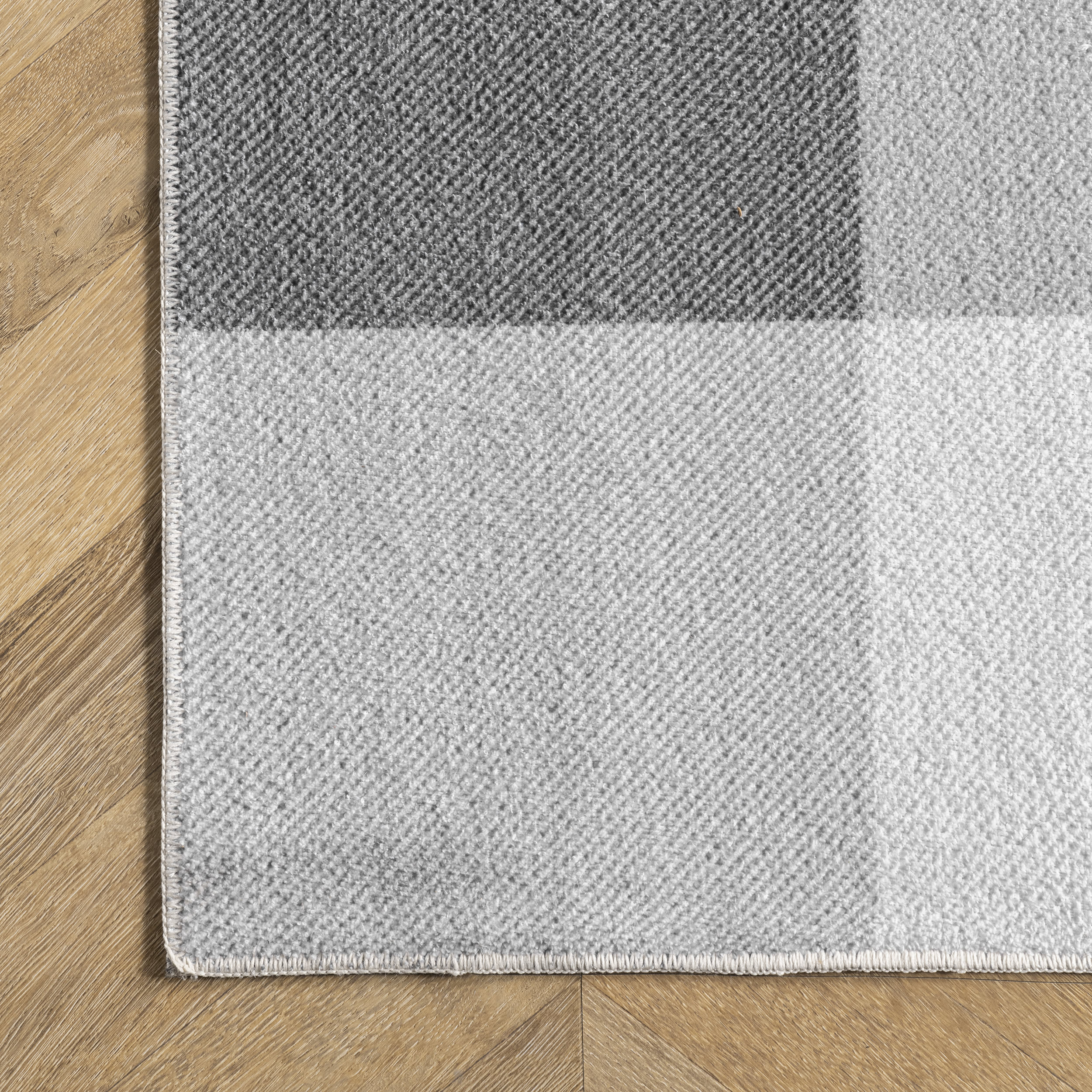 Alanna Buffalo Plaid Washable Rug | Grey - Image 3