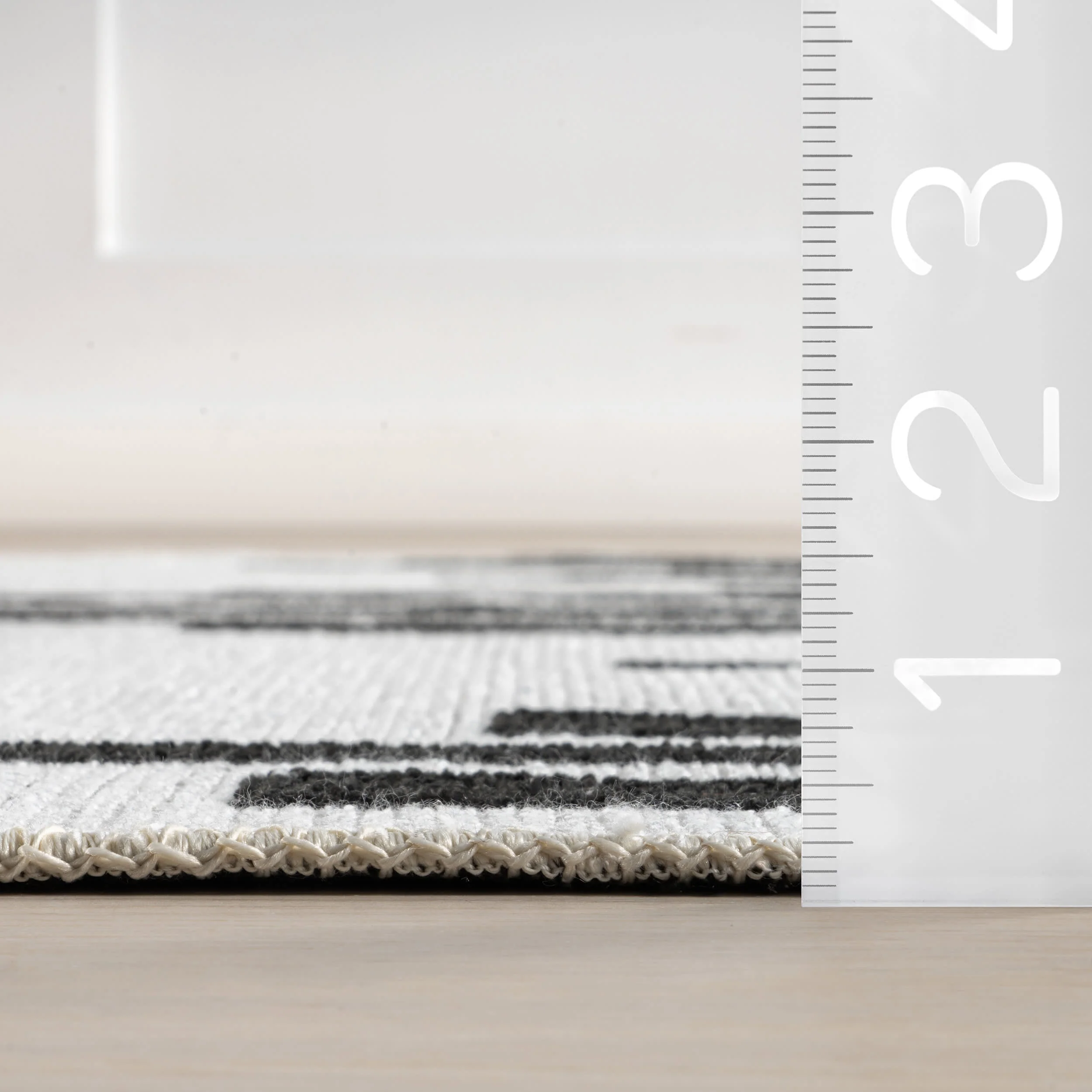 Alayah Piano Keys Reversible Washable Rug | Black/Cream - Image 7
