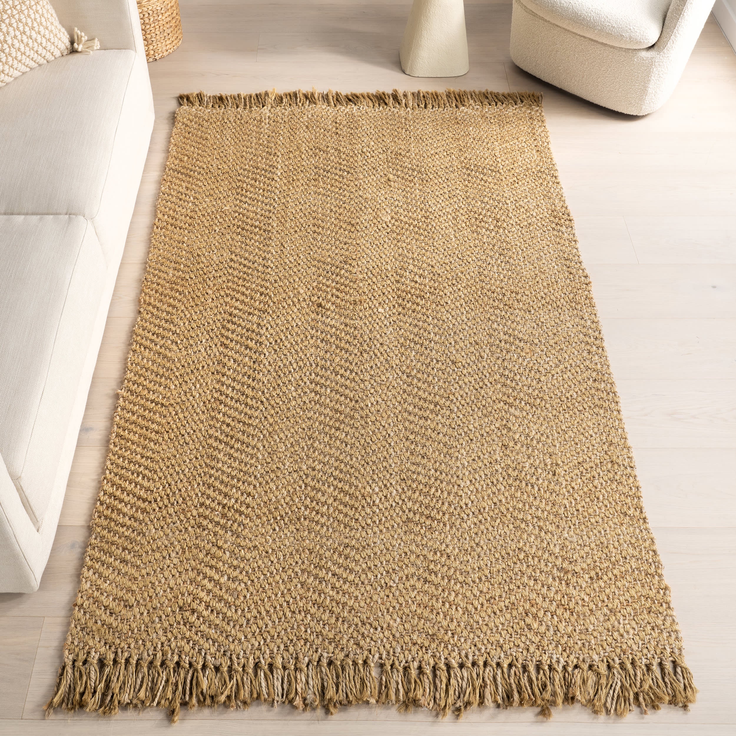 Alberta Tasseled Jute-Blend Rug | Natural - Image 2