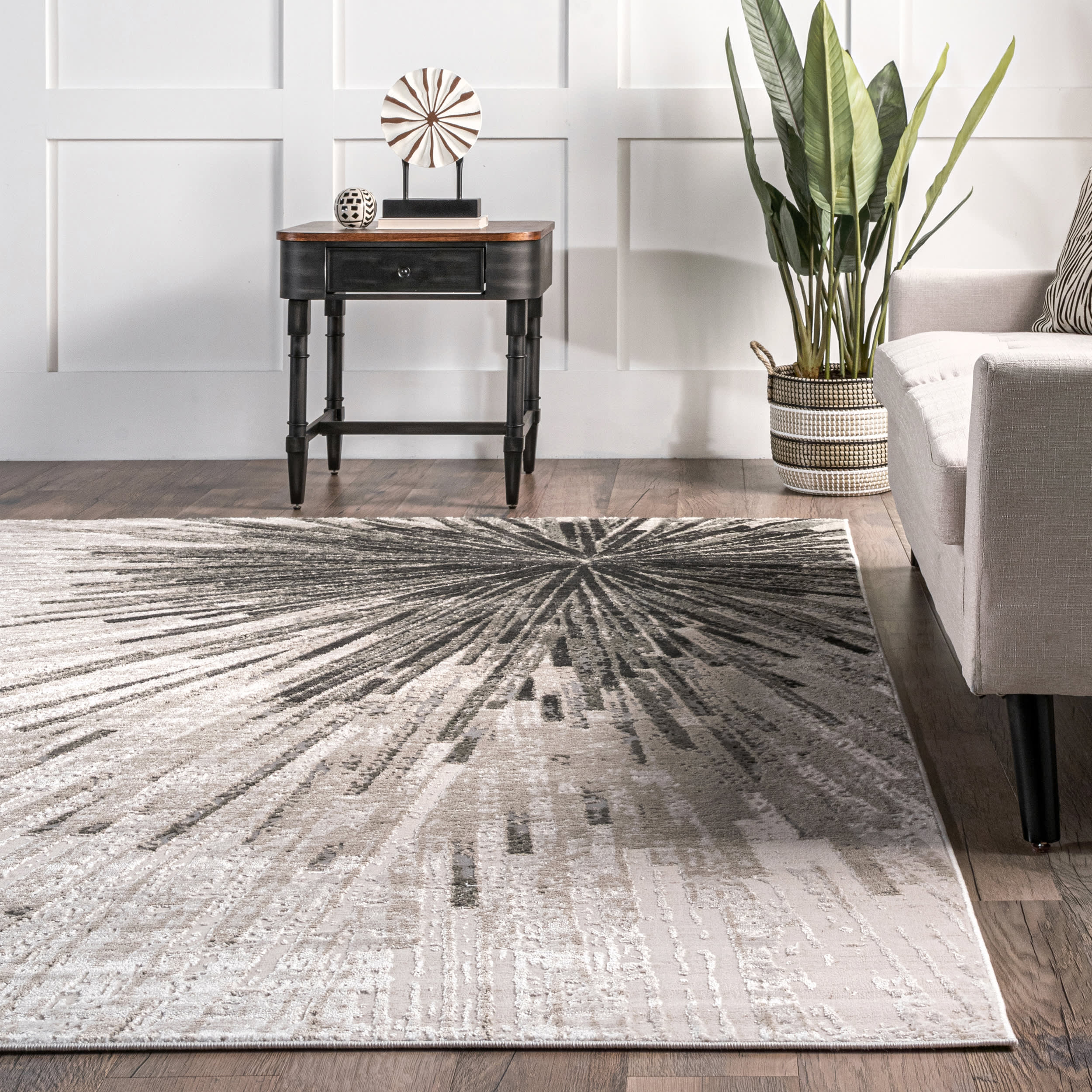 Alessia Splash Abstract Rug | Beige - Image 4
