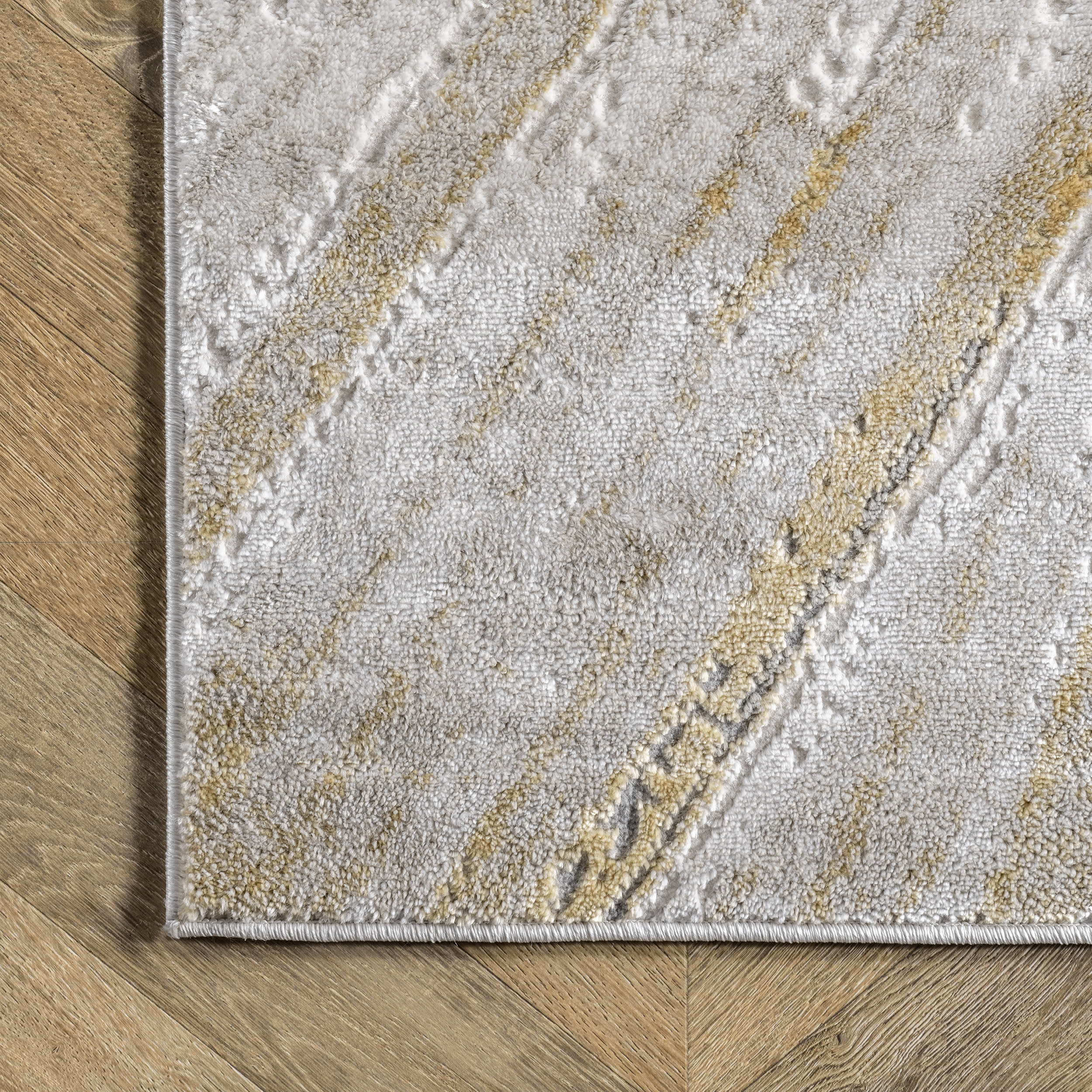 Alessia Splash Abstract Rug | Gold - Image 3