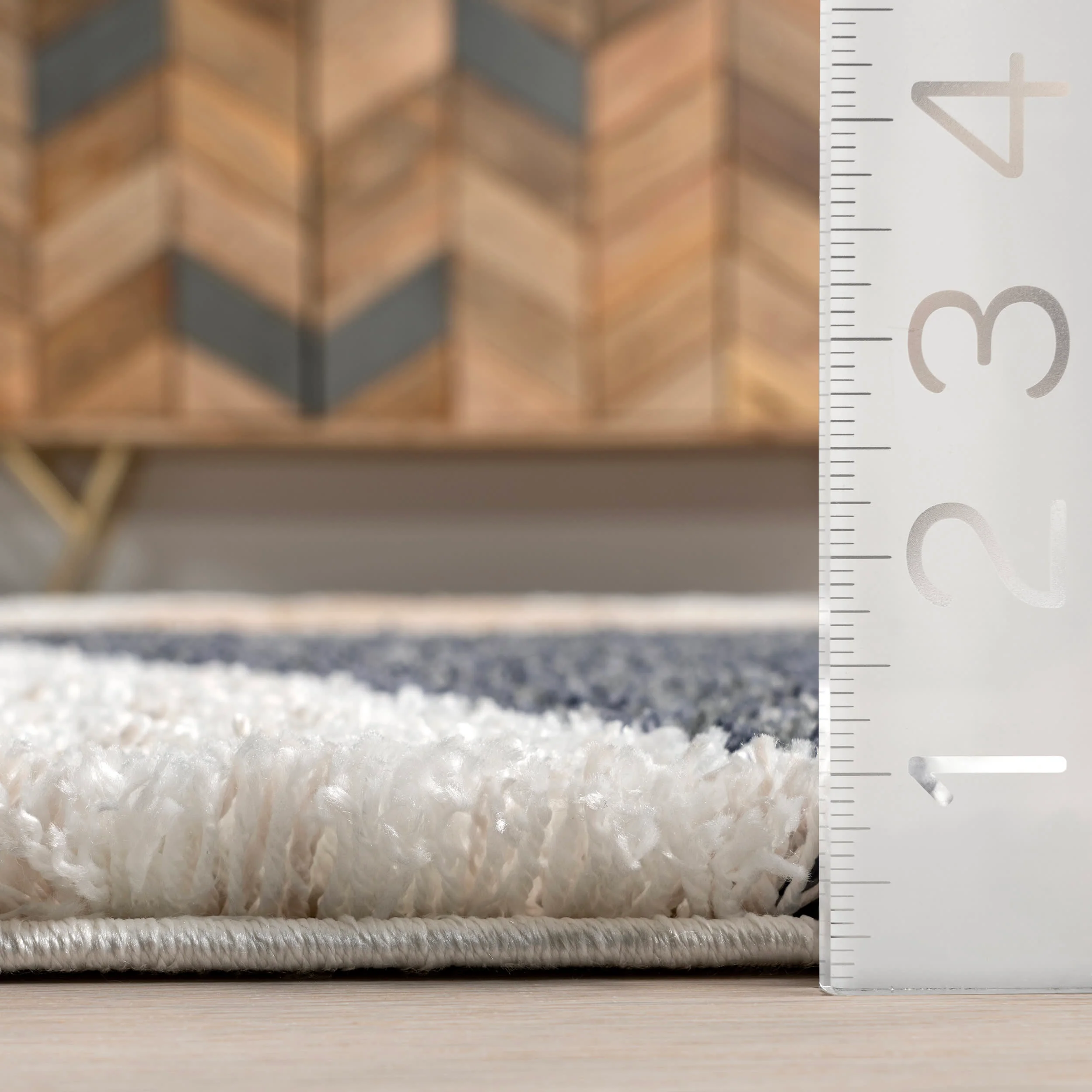 Alexia Diamond Tasseled Rug | Blue - Image 5