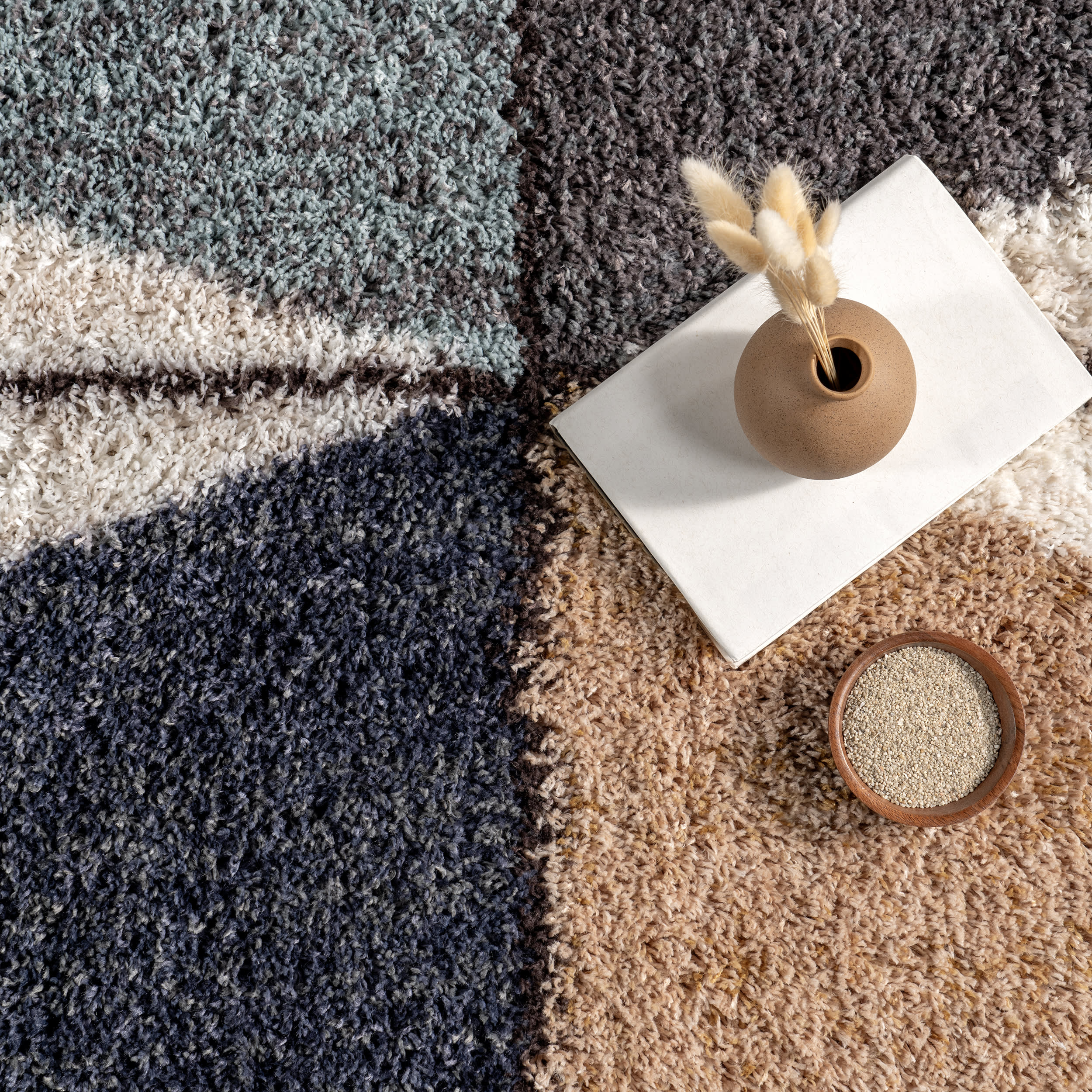 Alexia Diamond Tasseled Rug | Blue - Image 7