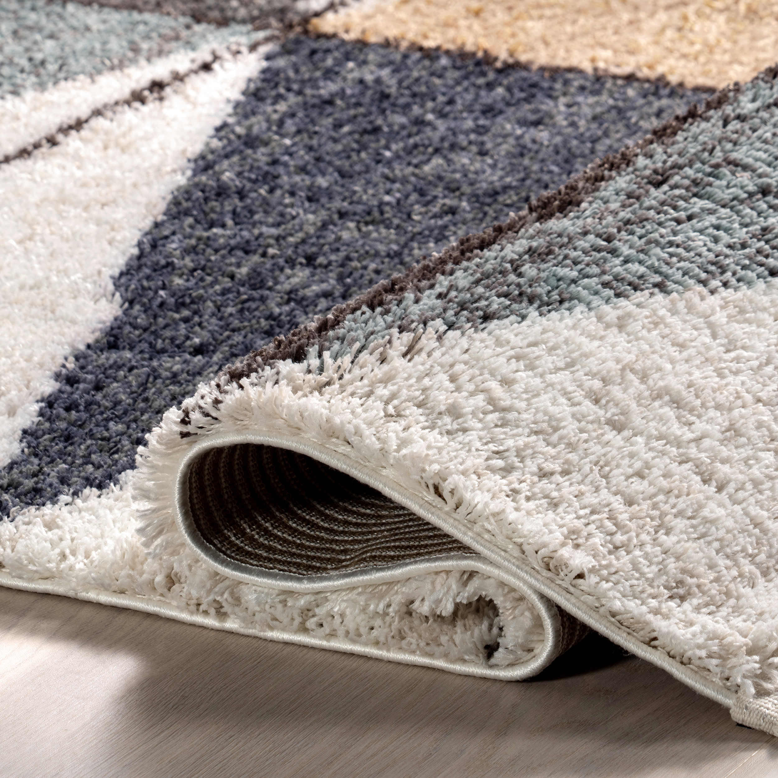 Alexia Diamond Tasseled Rug | Blue - Image 8
