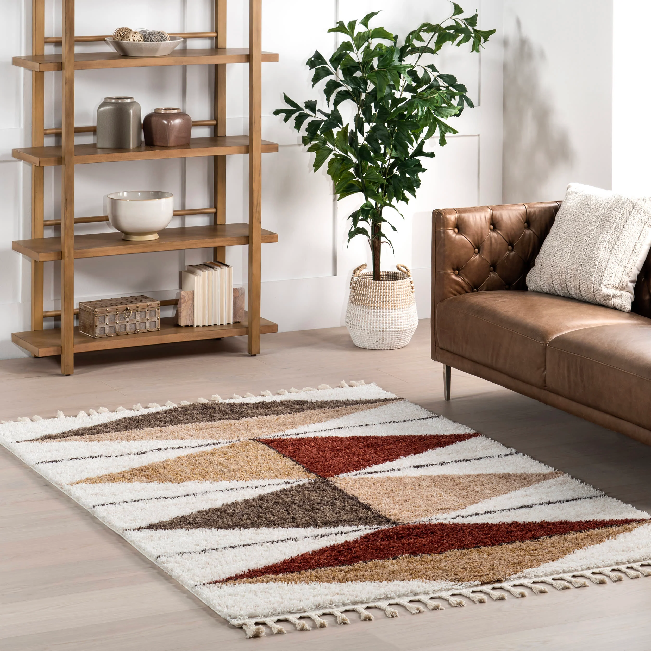 Alexia Diamond Tasseled Rug | Multicolor - Image 2