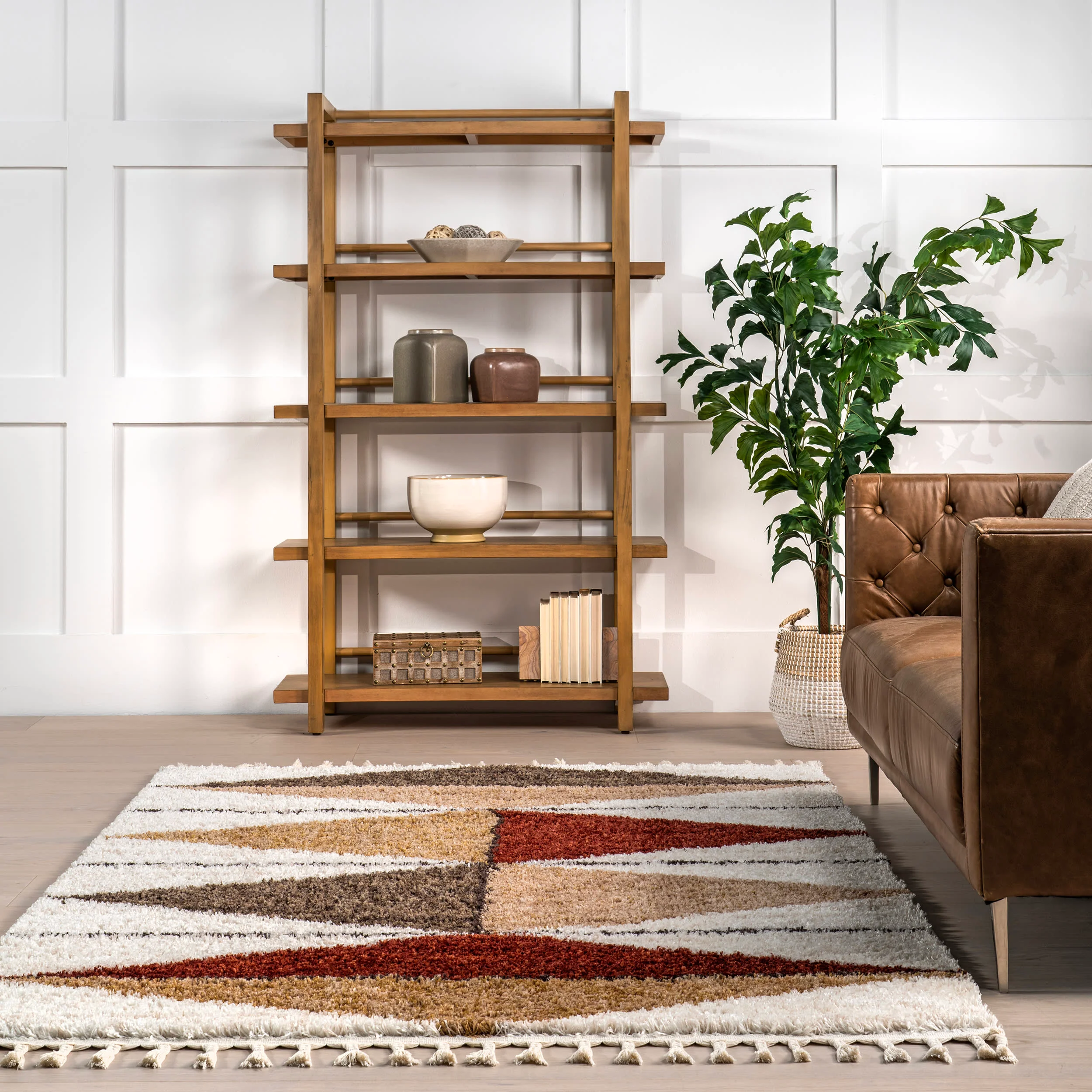 Alexia Diamond Tasseled Rug | Multicolor - Image 4