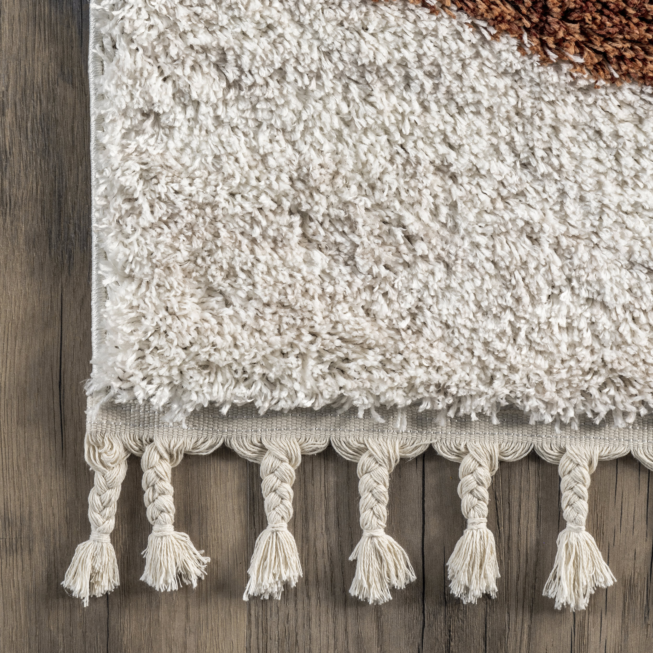 Alexia Diamond Tasseled Rug | Rust - Image 3