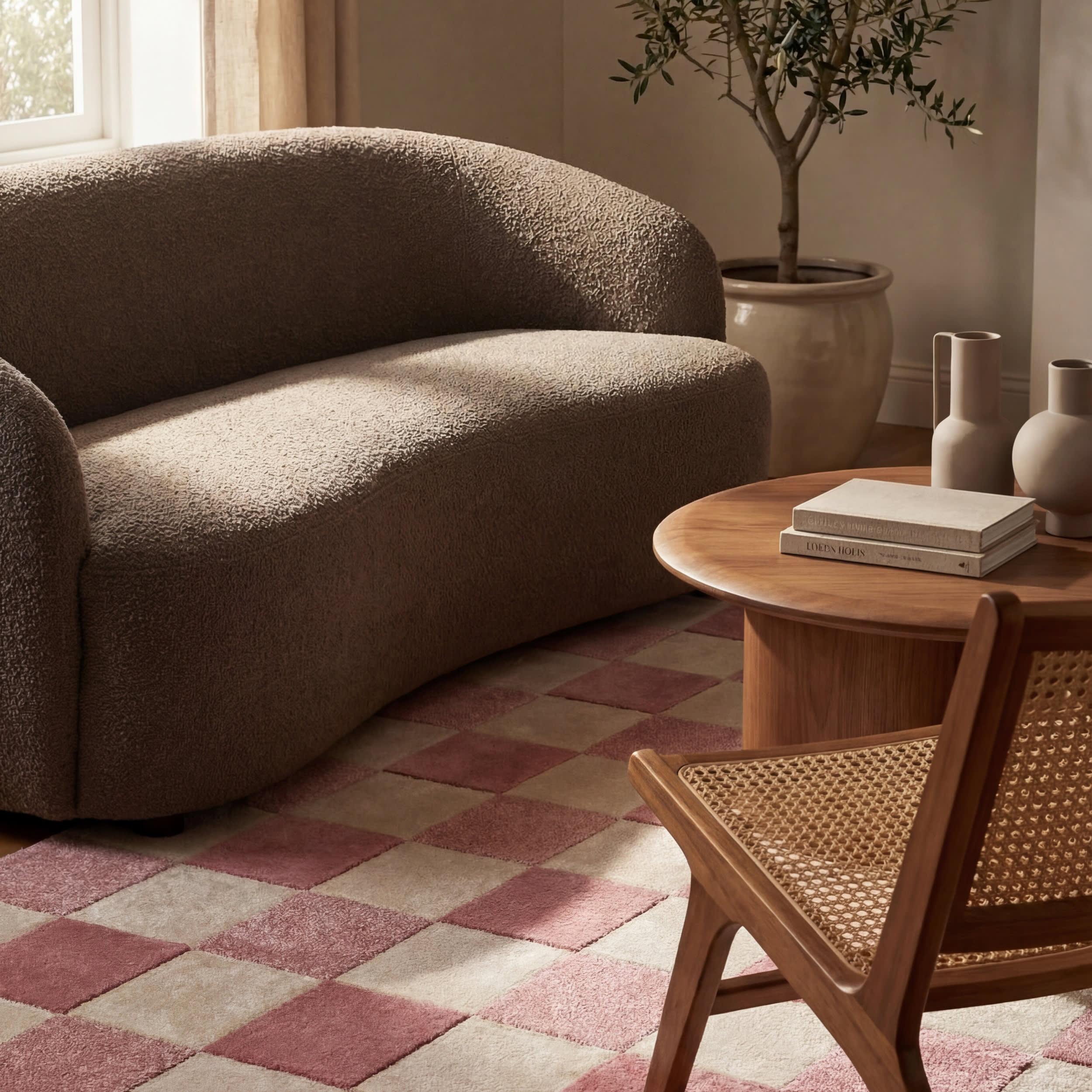 Alexie Two-Tone Checkered Rug | Pink - Image 4
