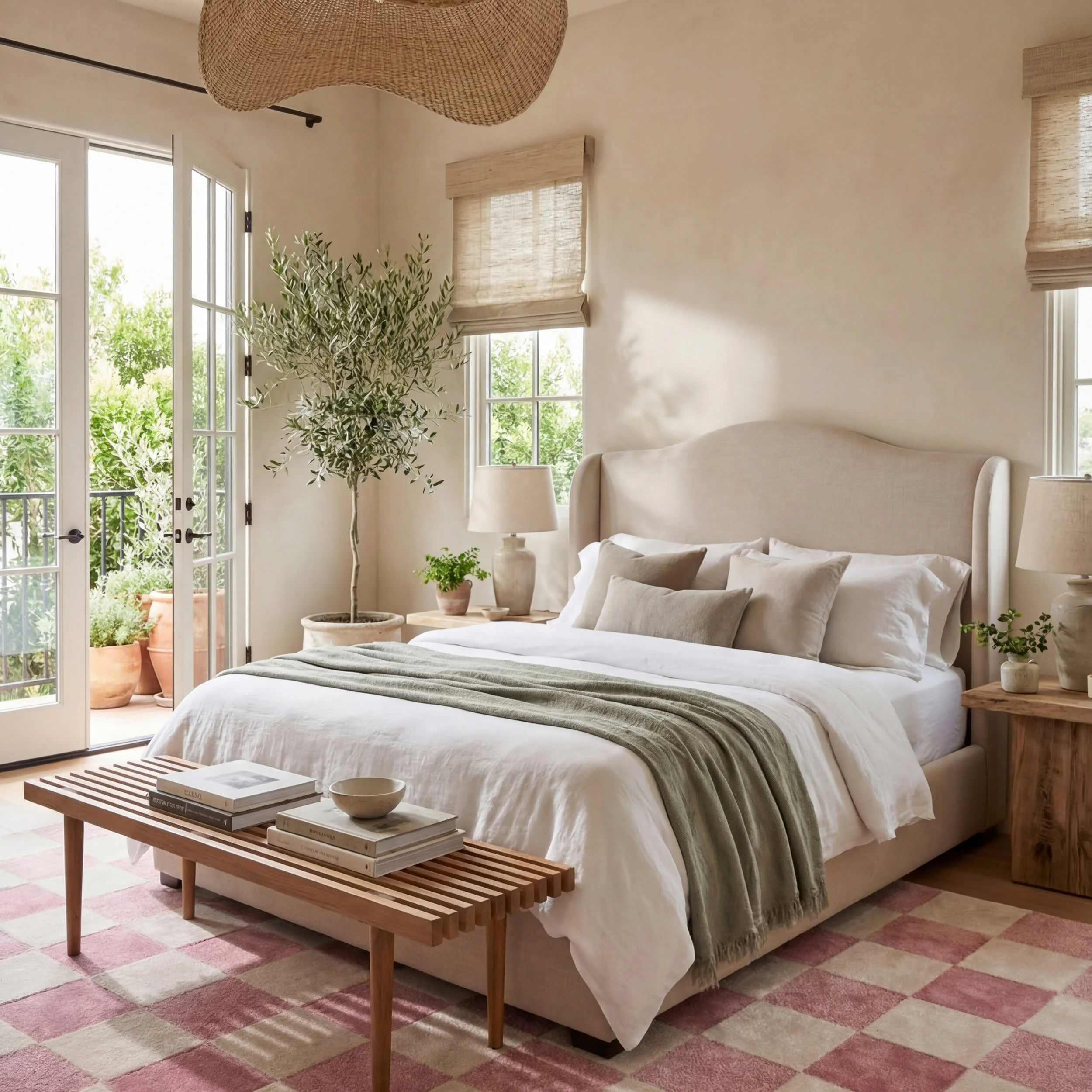 Alexie Two-Tone Checkered Rug | Pink - Image 8