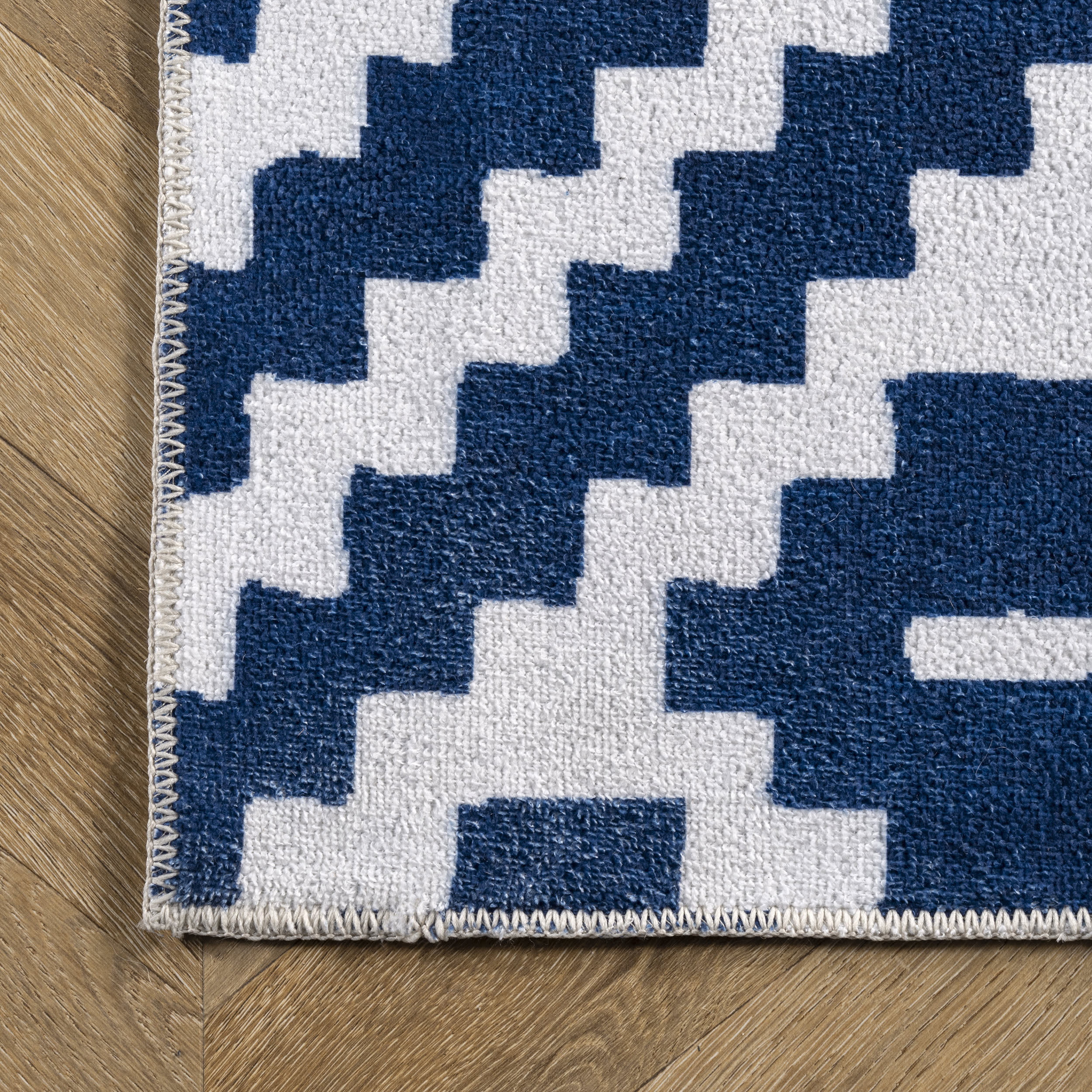 Alexis Trellis Washable Rug | Navy - Image 3